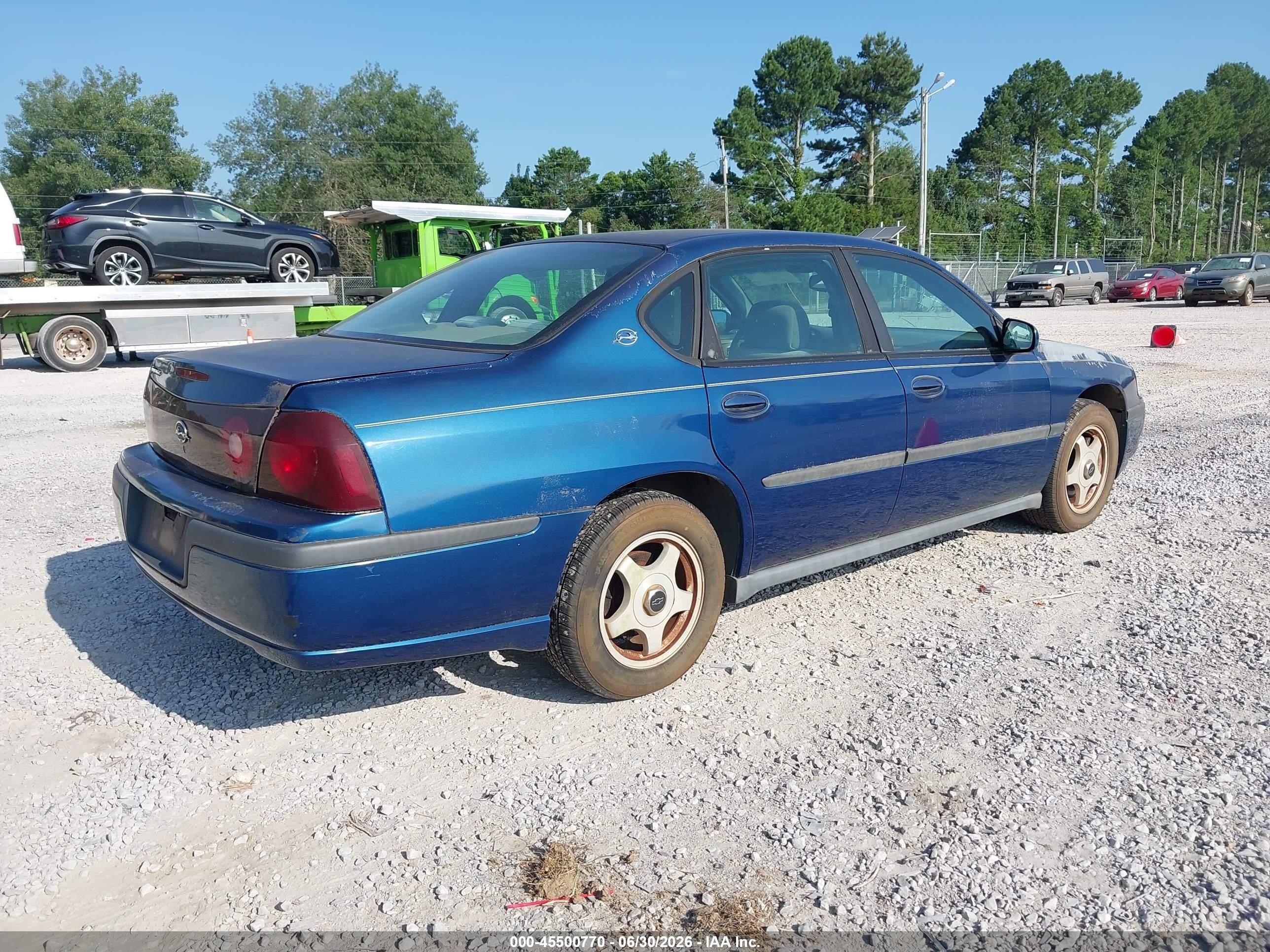 2003 Chevrolet Impala   Blue vin: 2G1WF52K139194187
