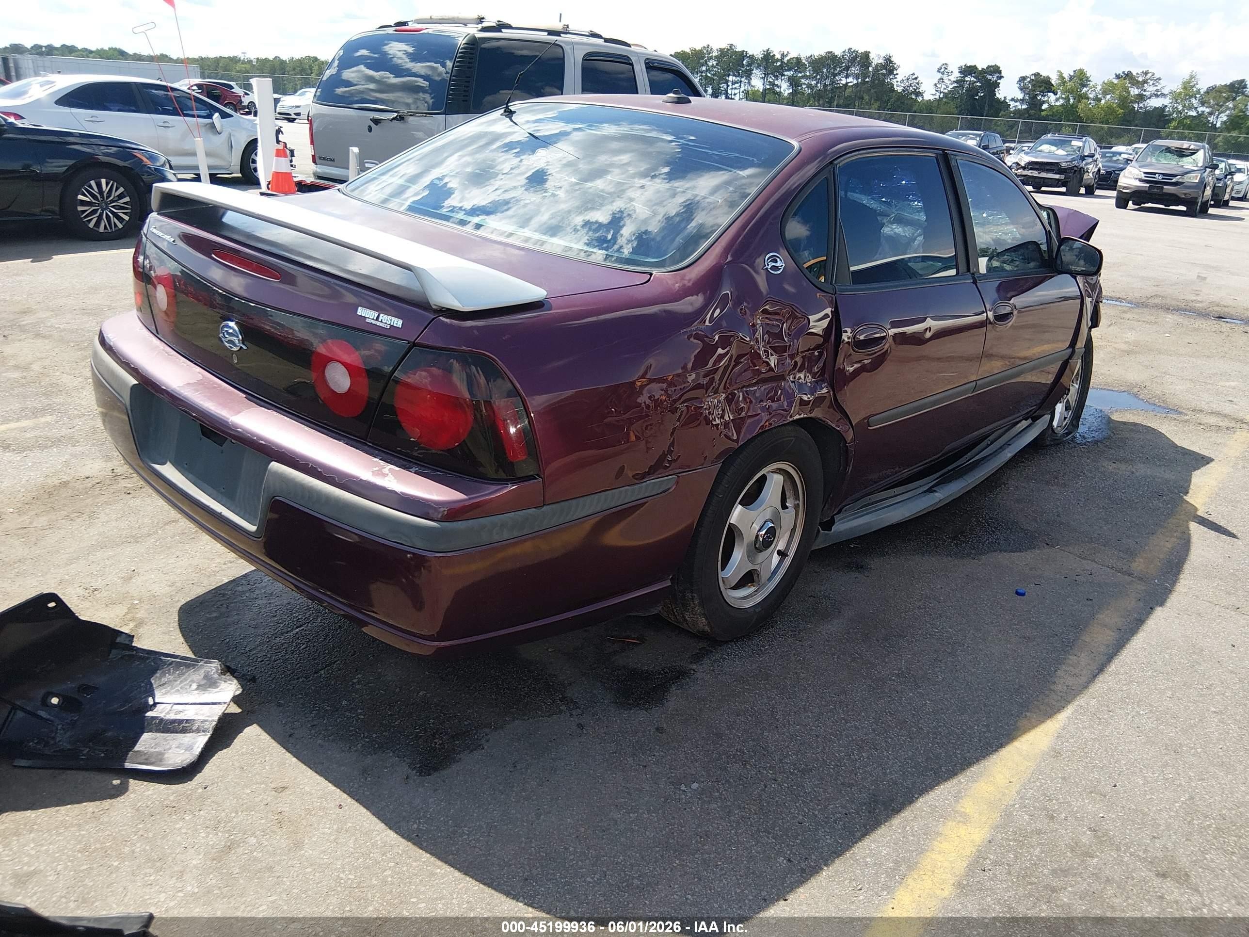 2004 Chevrolet Impala   Burgundy vin: 2G1WF52K249439645