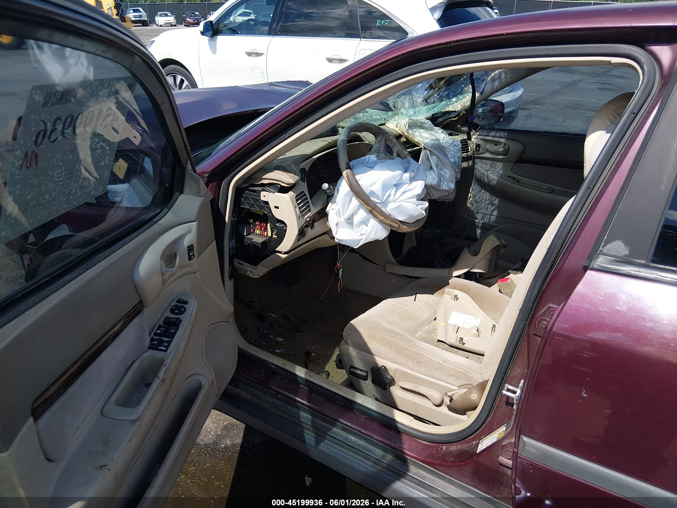 2004 Chevrolet Impala   Burgundy vin: 2G1WF52K249439645