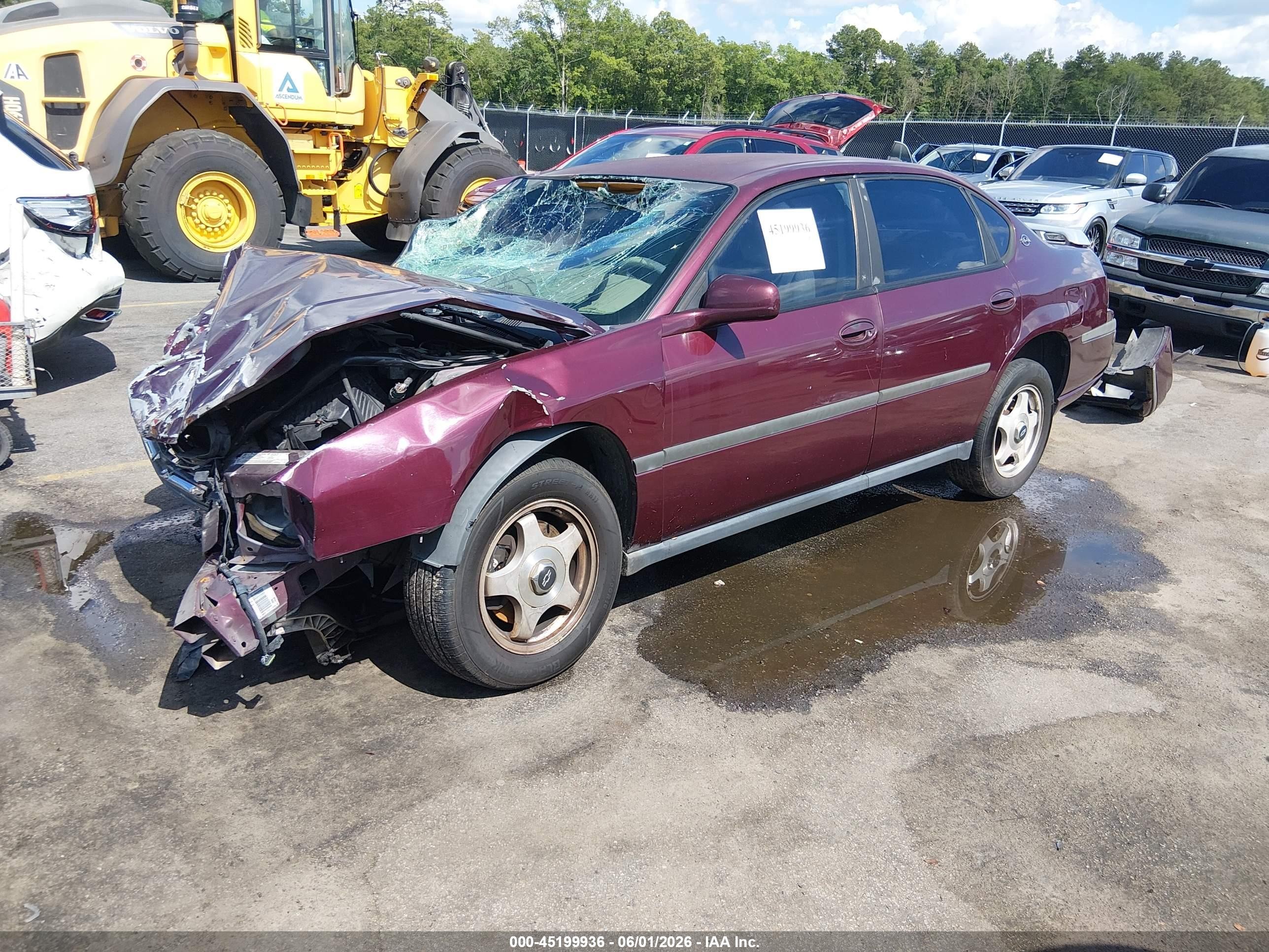 2004 Chevrolet Impala   Burgundy vin: 2G1WF52K249439645