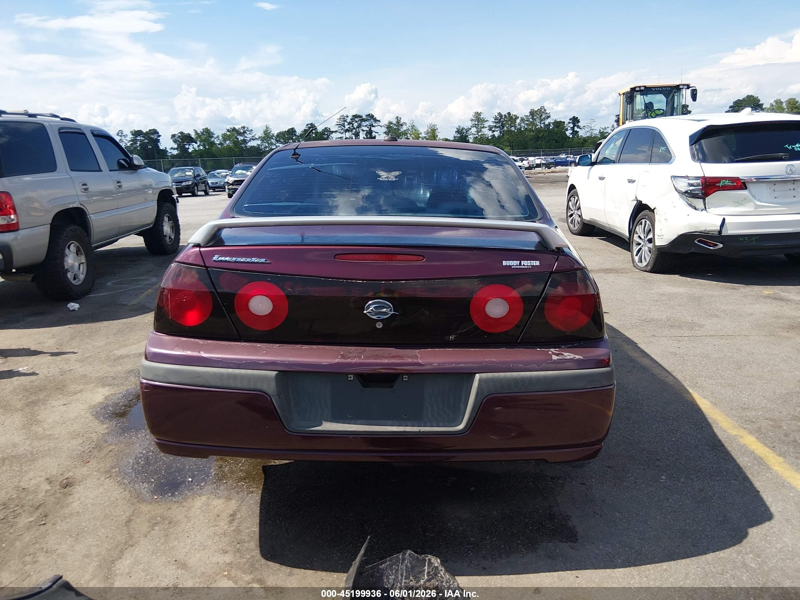2004 Chevrolet Impala   Burgundy vin: 2G1WF52K249439645