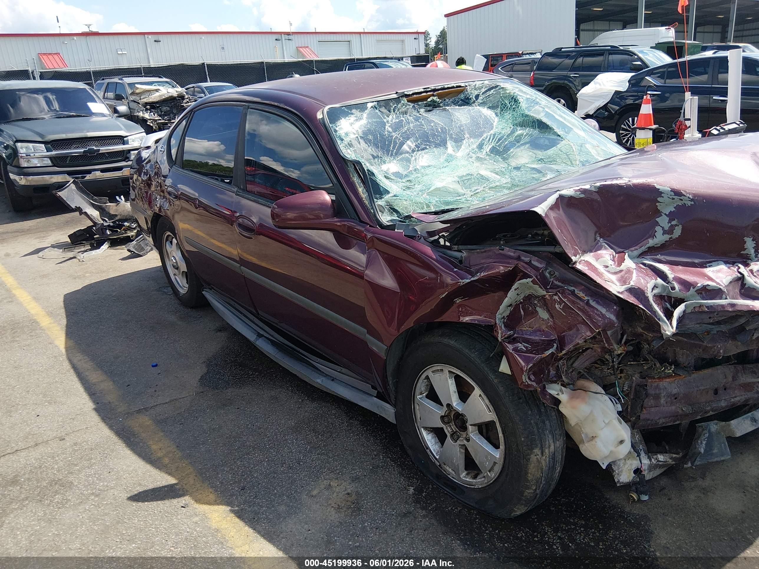 2004 Chevrolet Impala   Burgundy vin: 2G1WF52K249439645