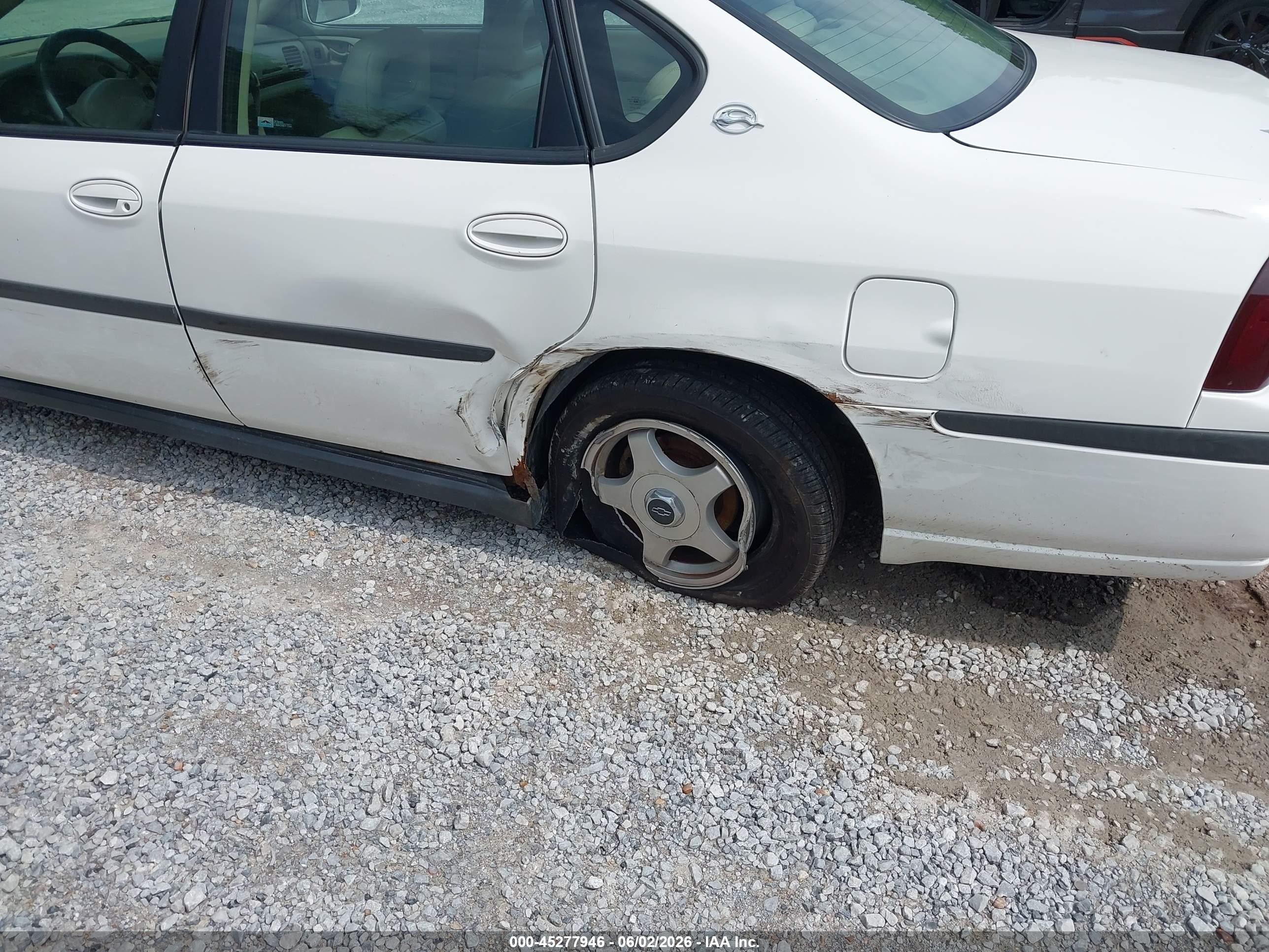 2003 Chevrolet Impala   Белый vin: 2G1WF52K939305391