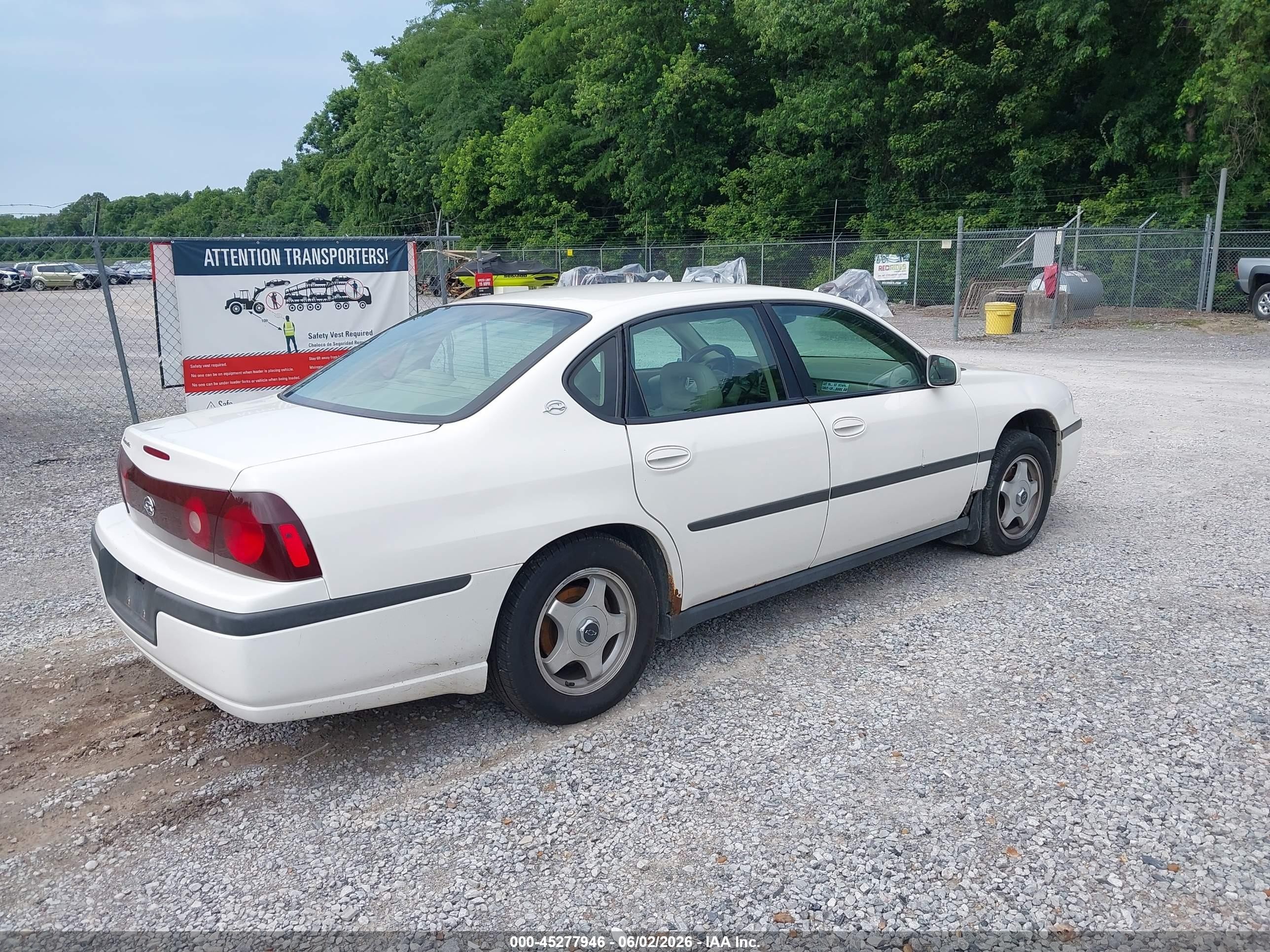 2003 Chevrolet Impala   Белый vin: 2G1WF52K939305391
