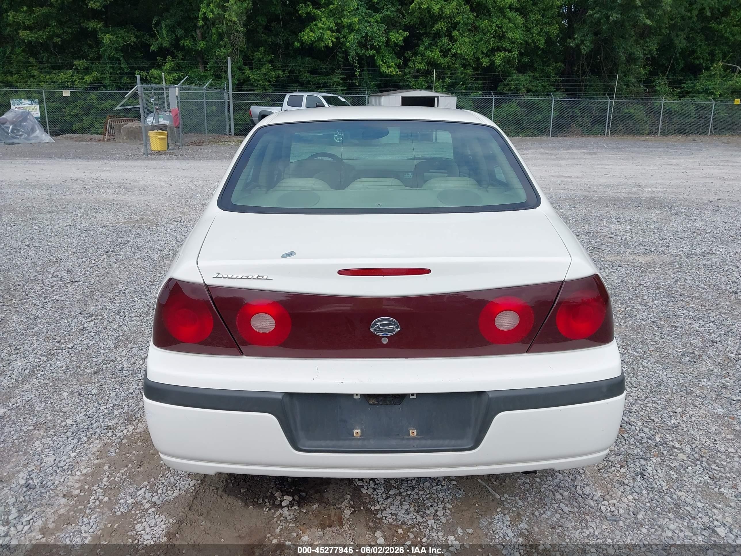 2003 Chevrolet Impala   Белый vin: 2G1WF52K939305391