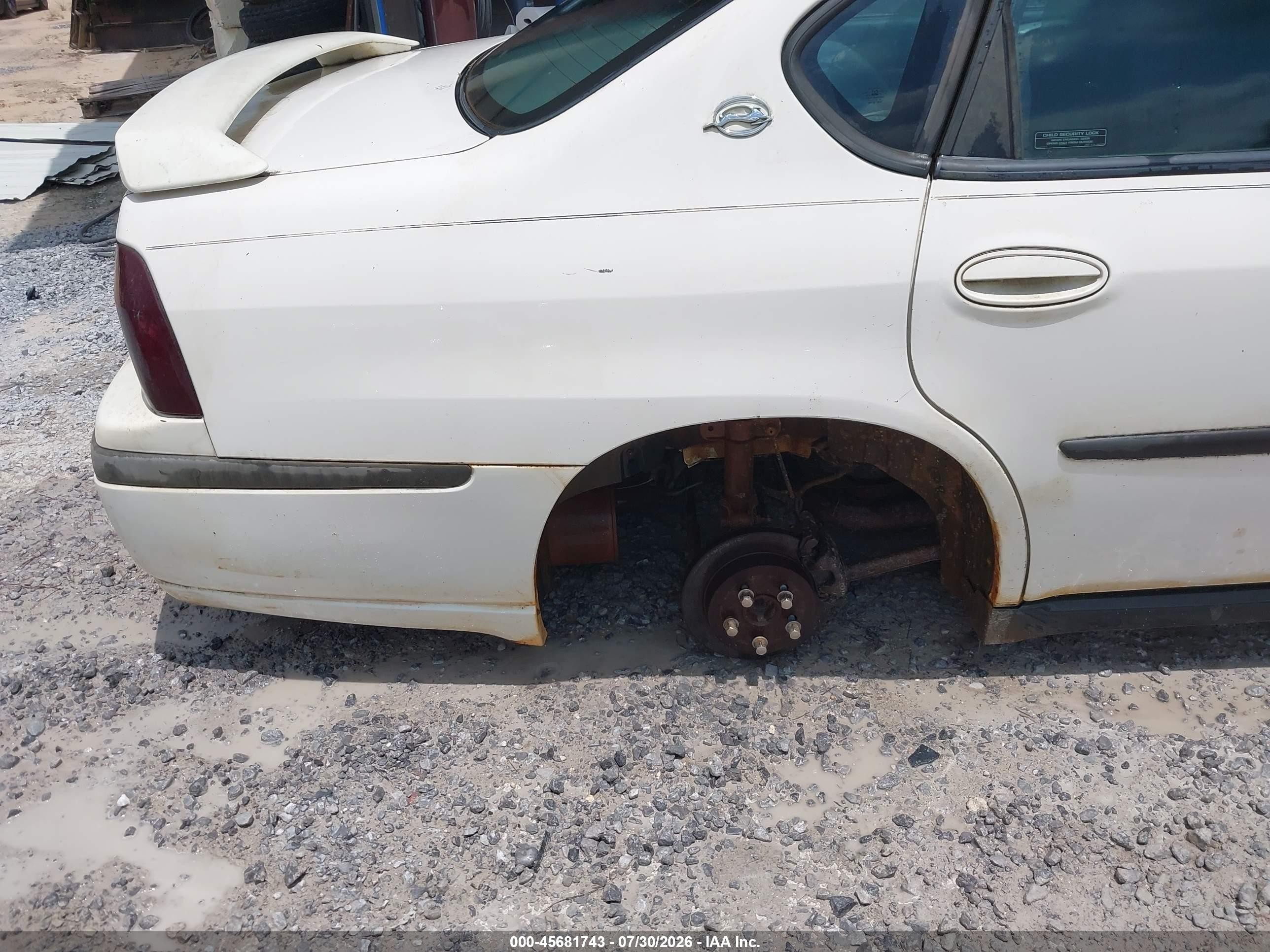2001 Chevrolet Impala   White vin: 2G1WF55E119278769