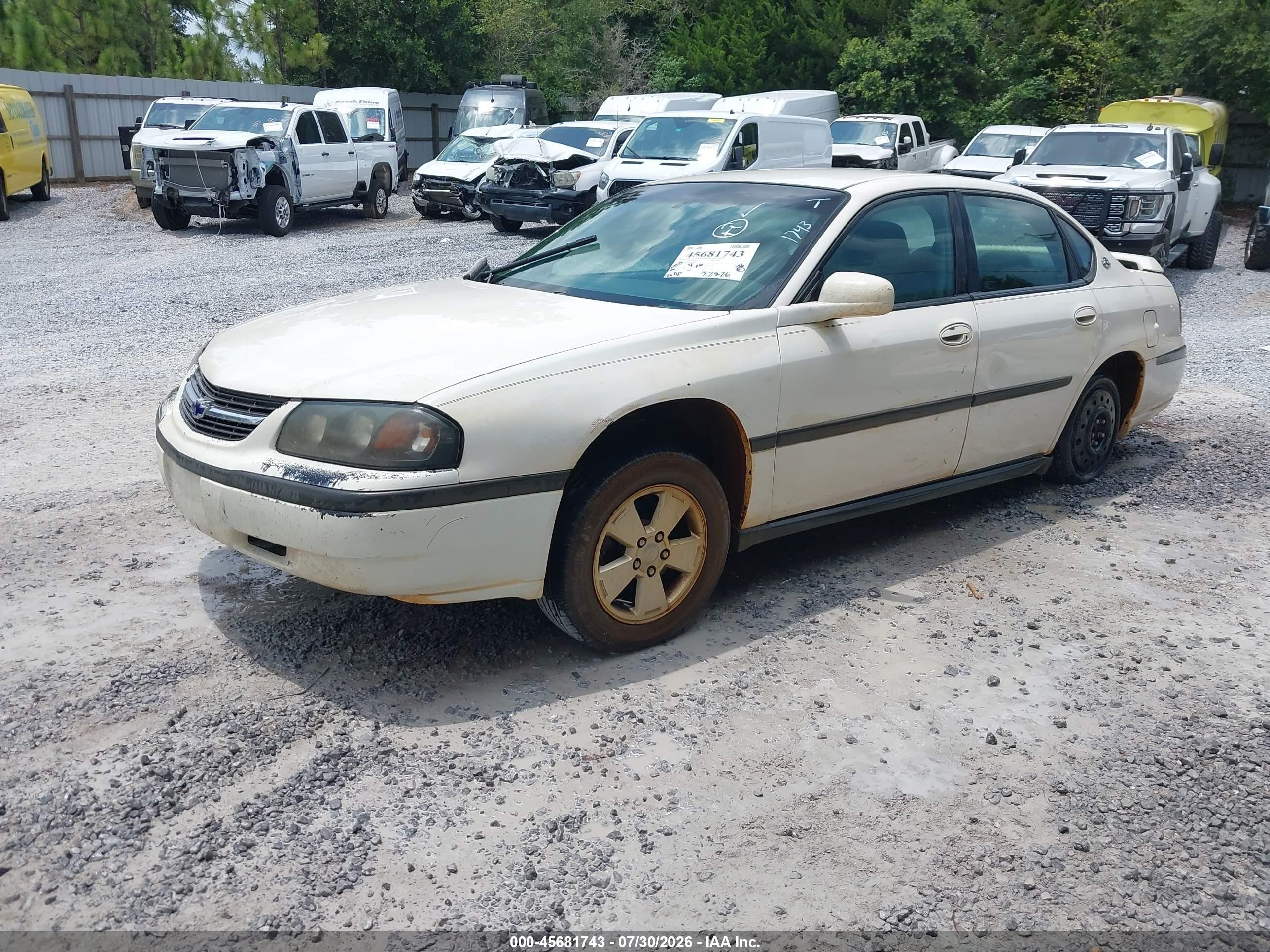 2001 Chevrolet Impala   White vin: 2G1WF55E119278769