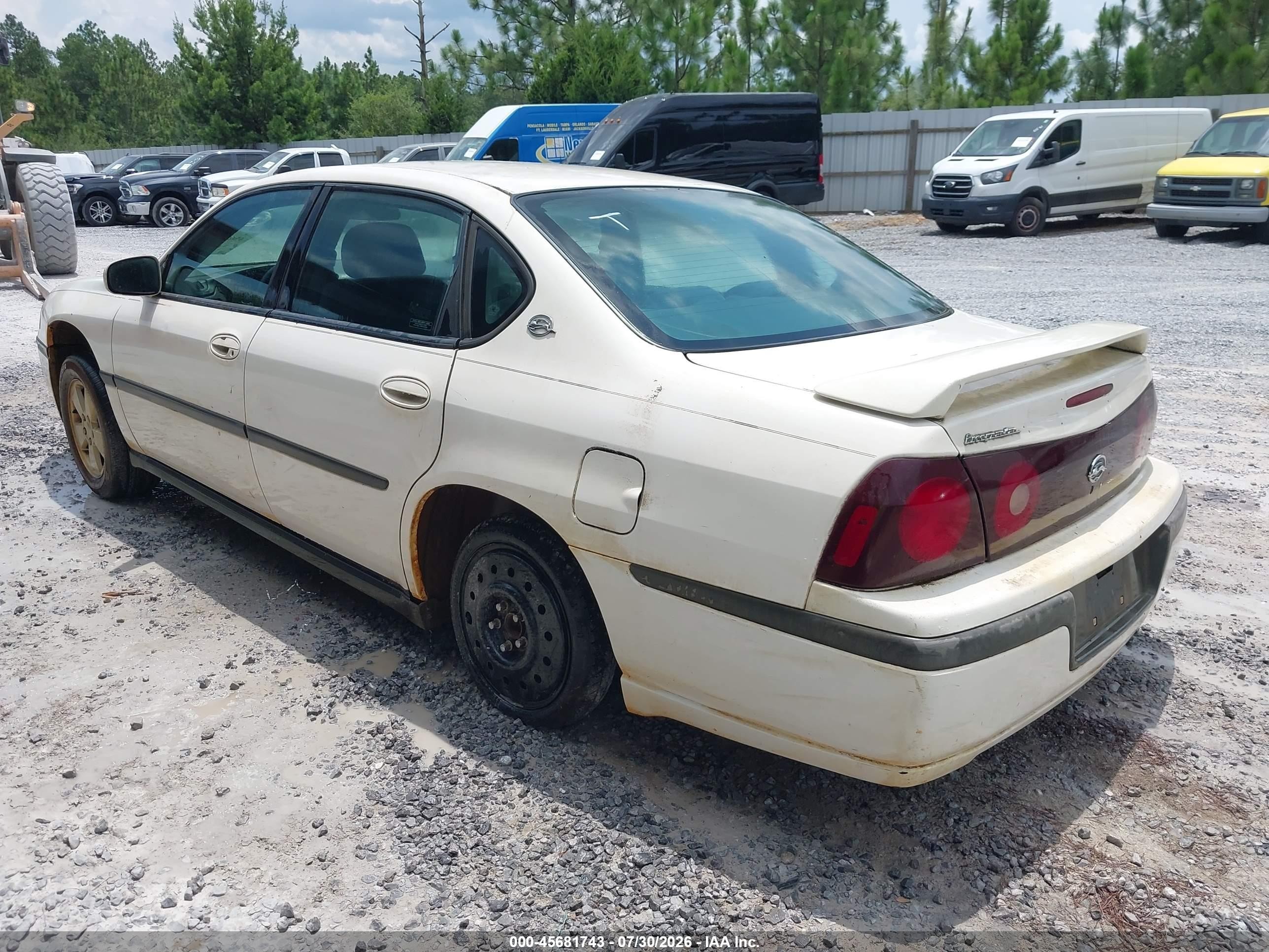2001 Chevrolet Impala   White vin: 2G1WF55E119278769