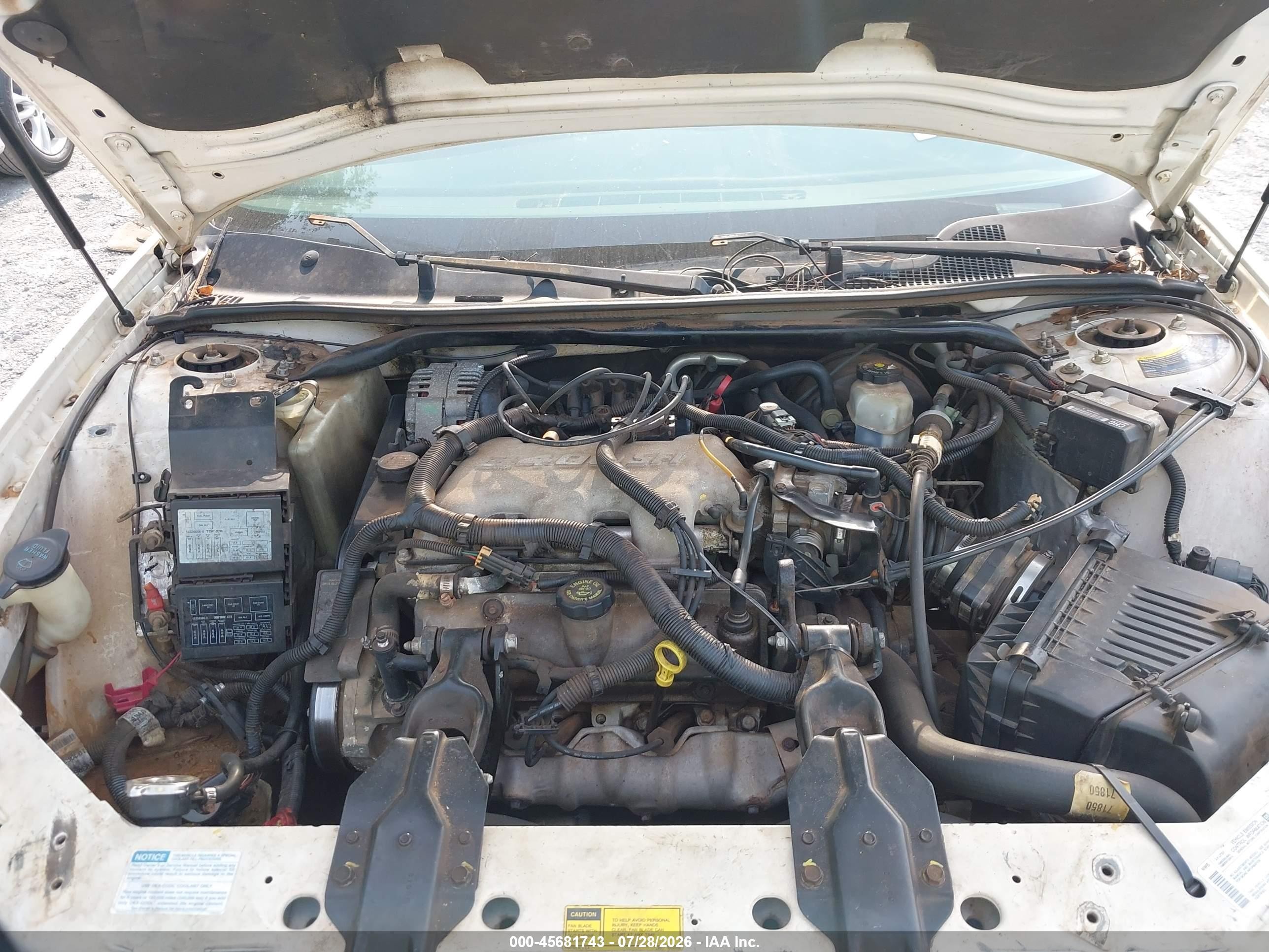 2001 Chevrolet Impala   White vin: 2G1WF55E119278769