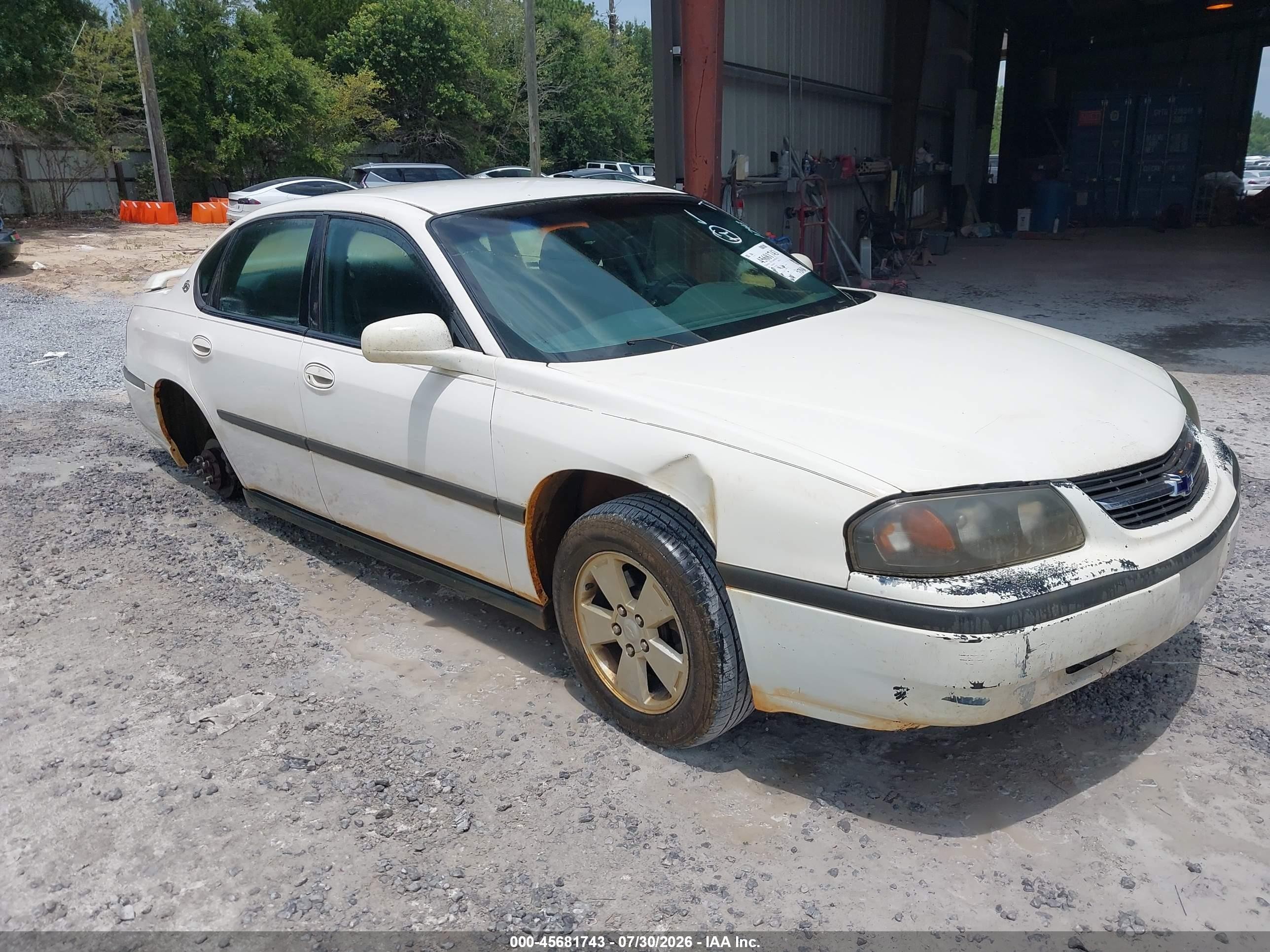2001 Chevrolet Impala   White vin: 2G1WF55E119278769