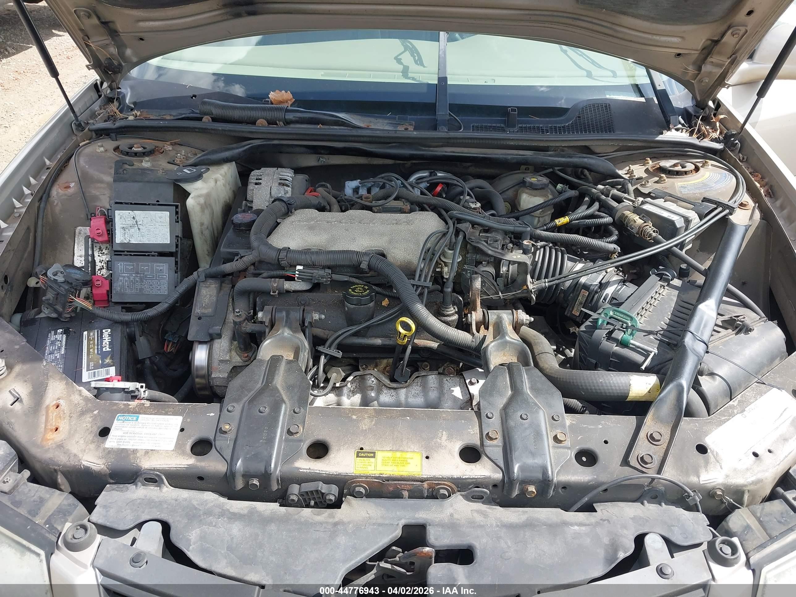 2001 Chevrolet Impala   Золотой vin: 2G1WF55E319304885