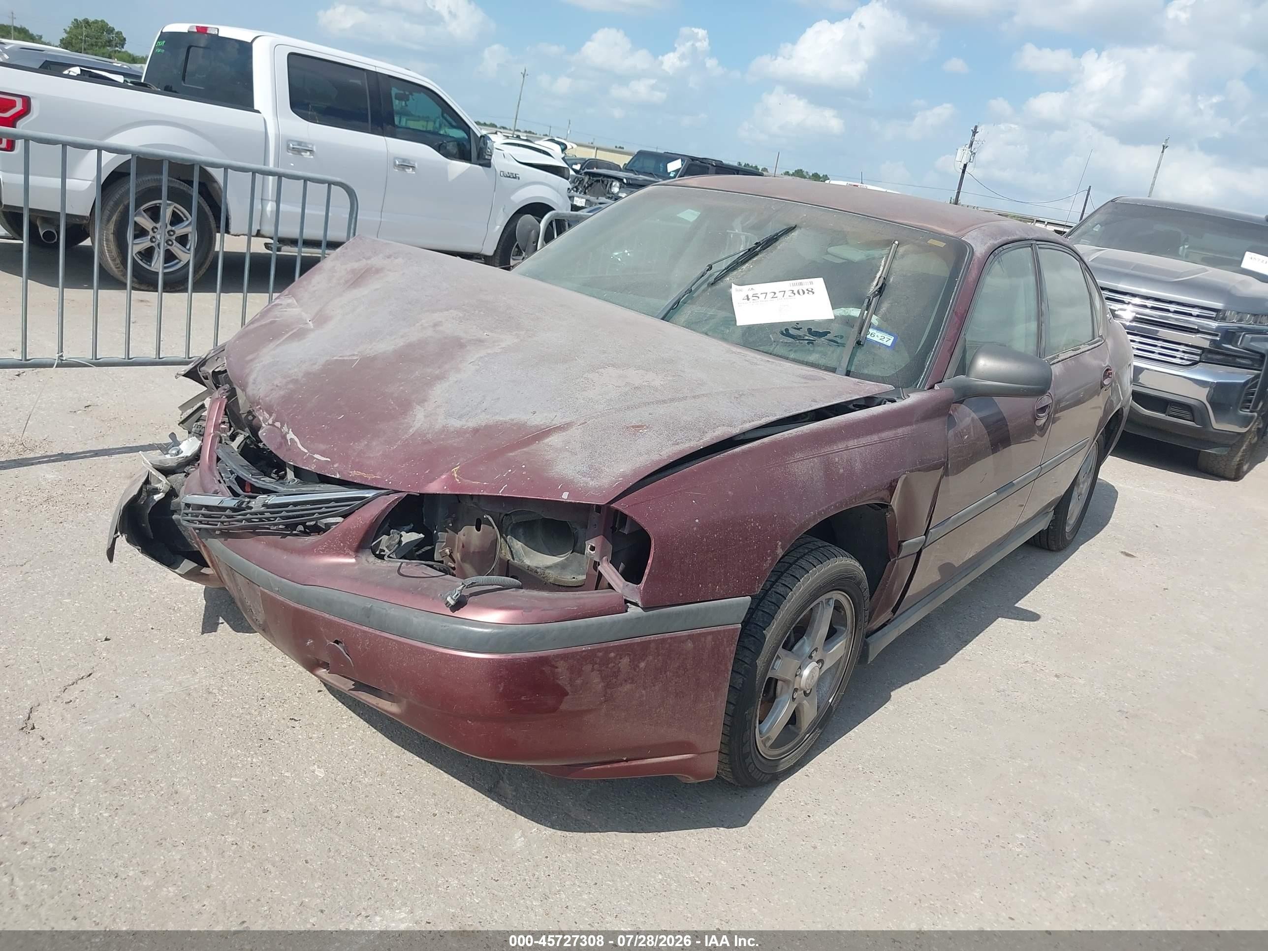 2002 Chevrolet Impala   Maroon vin: 2G1WF55E329112478