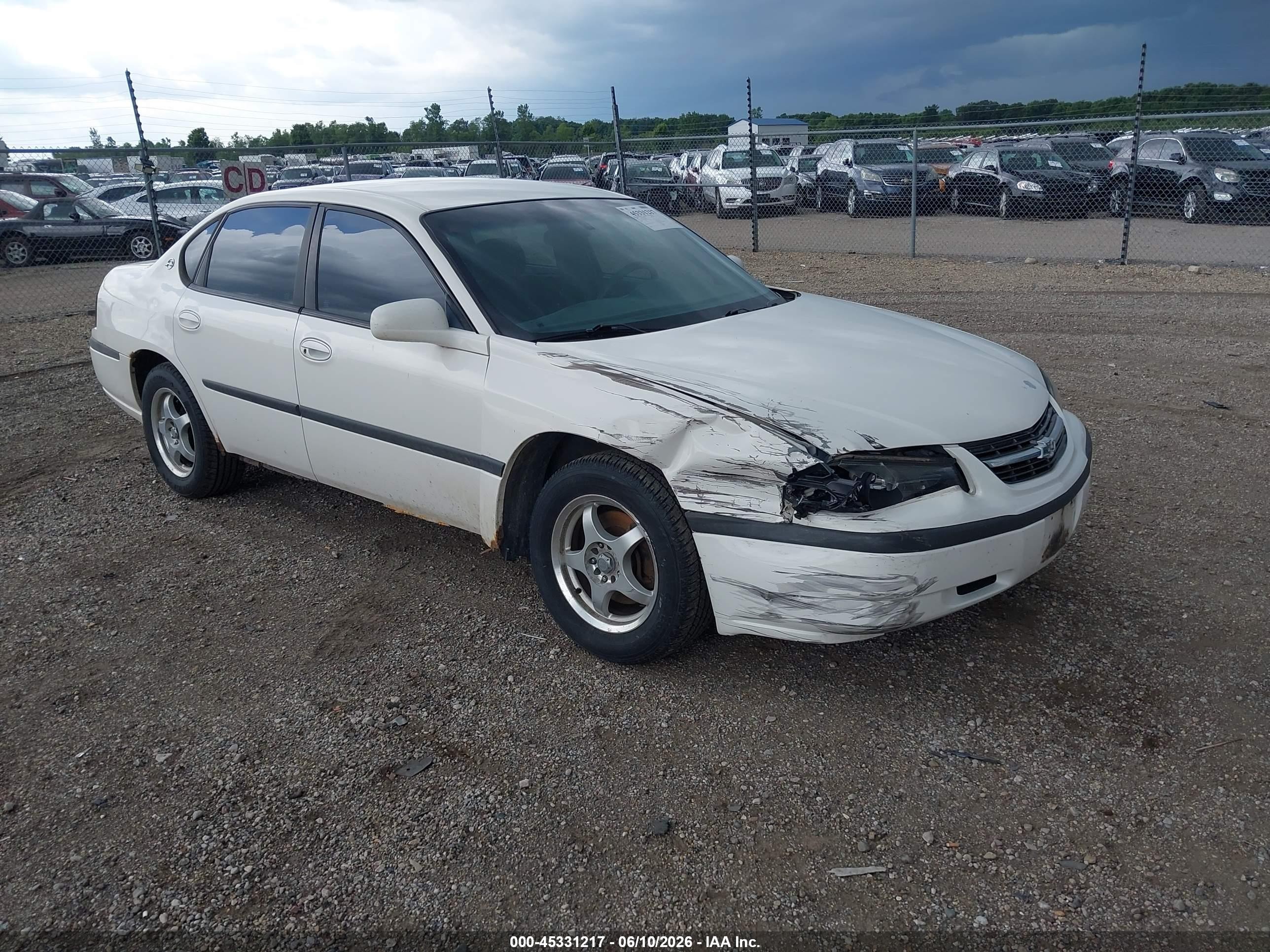 2001 Chevrolet Impala   White vin: 2G1WF55E519360939