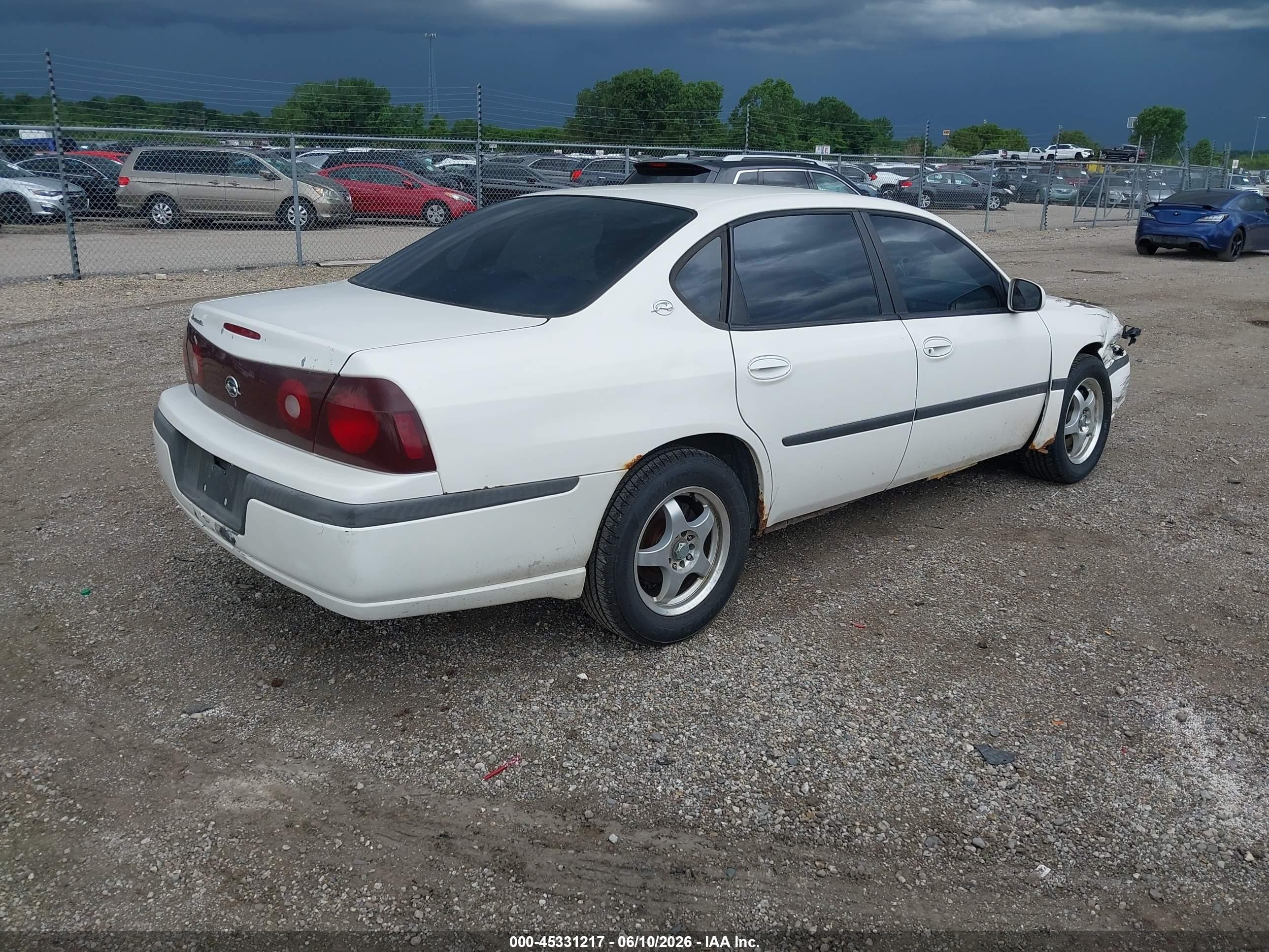 2001 Chevrolet Impala   White vin: 2G1WF55E519360939