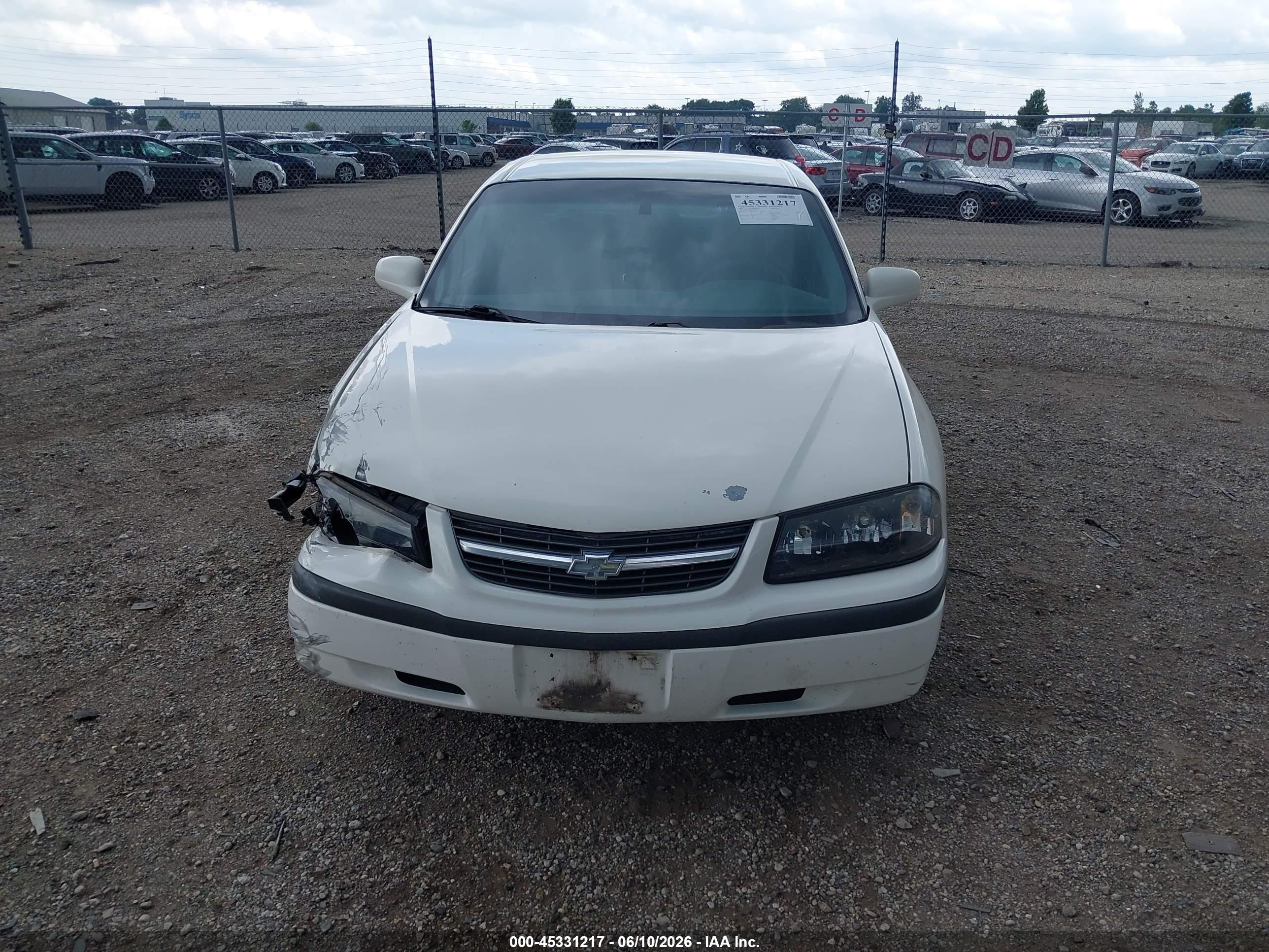 2001 Chevrolet Impala   White vin: 2G1WF55E519360939