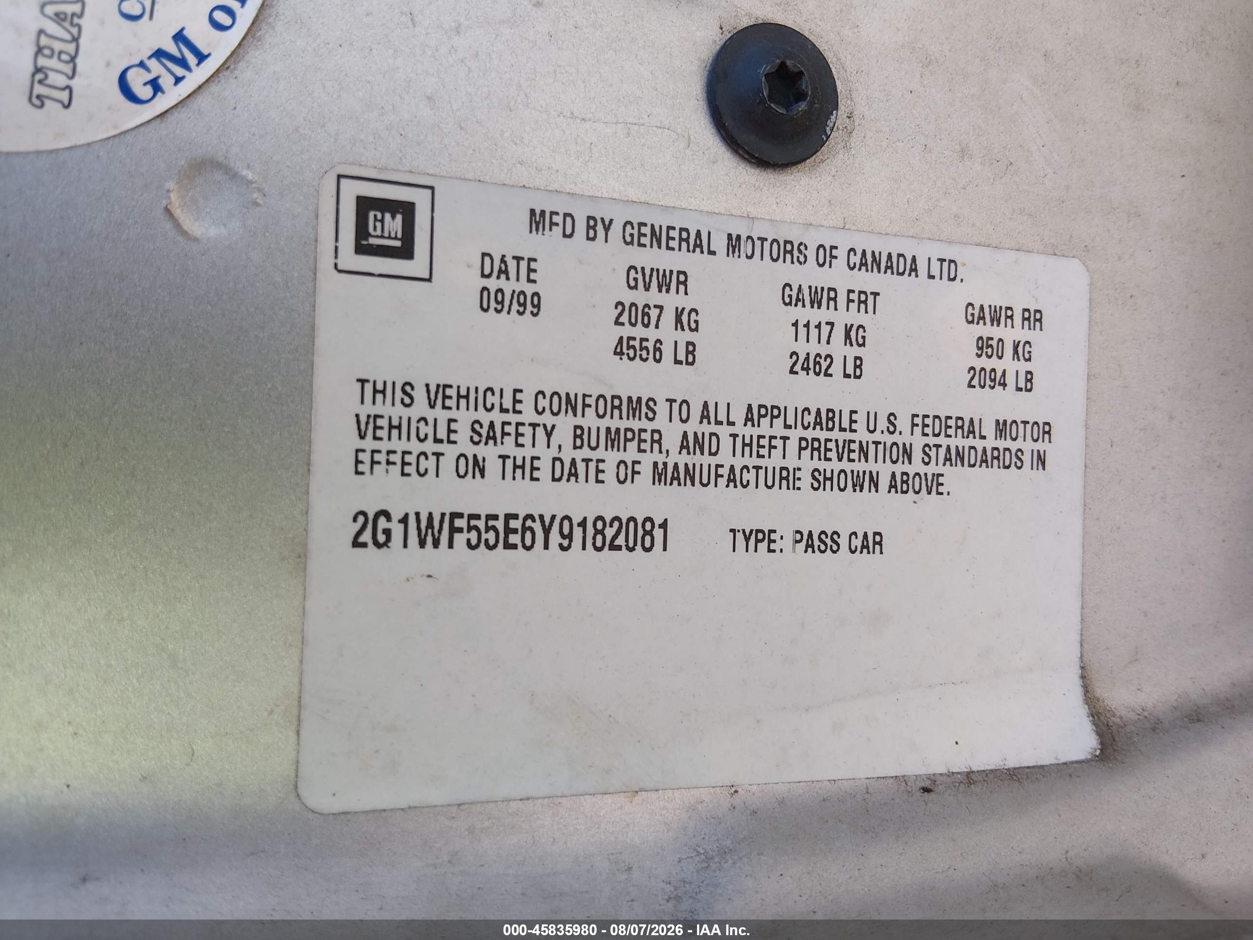 2000 Chevrolet Impala   Silver vin: 2G1WF55E6Y9182081