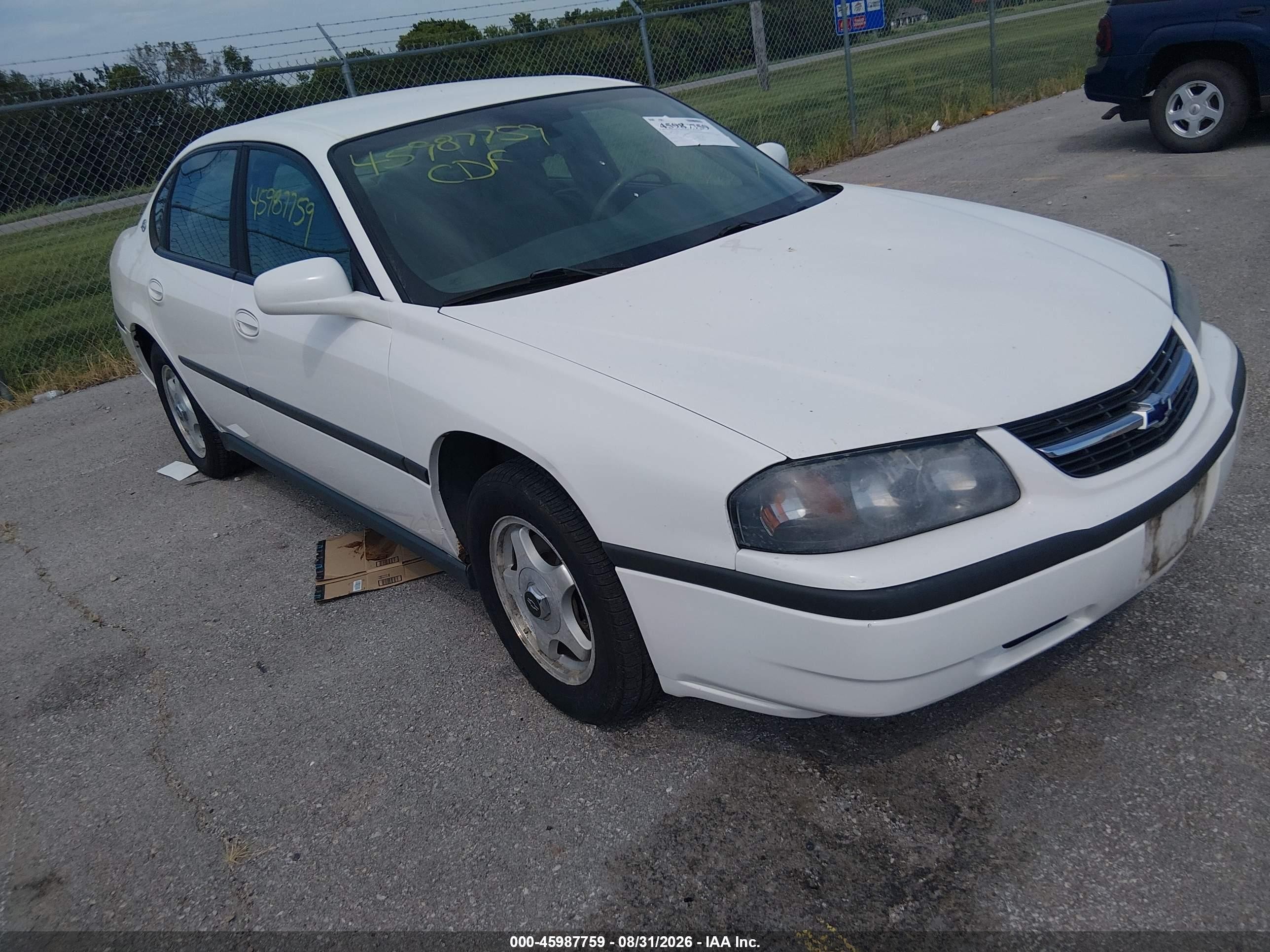 2002 Chevrolet Impala   White vin: 2G1WF55E729154636