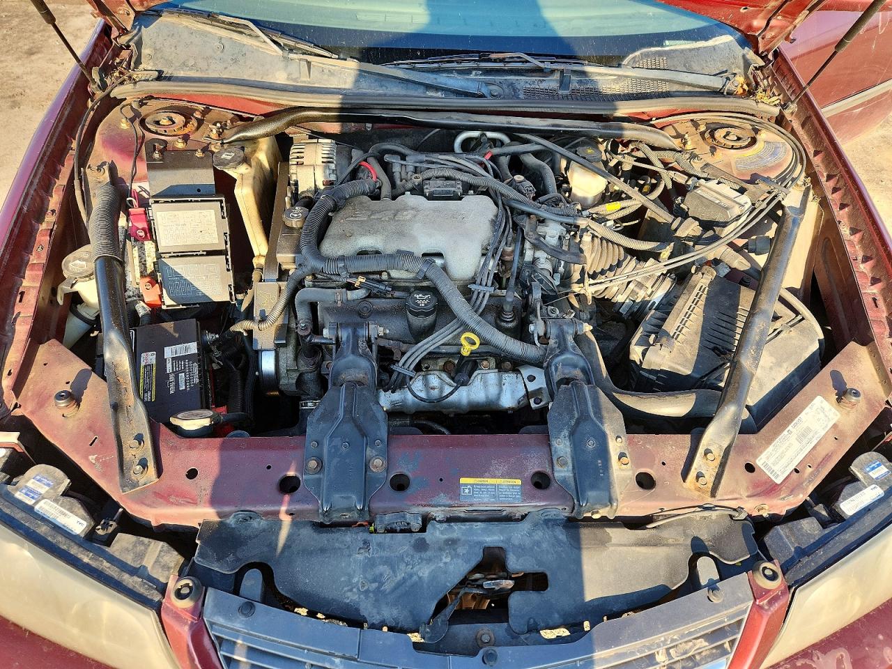 2002 Chevrolet Impala Burgundy vin: 2G1WF55E929313320