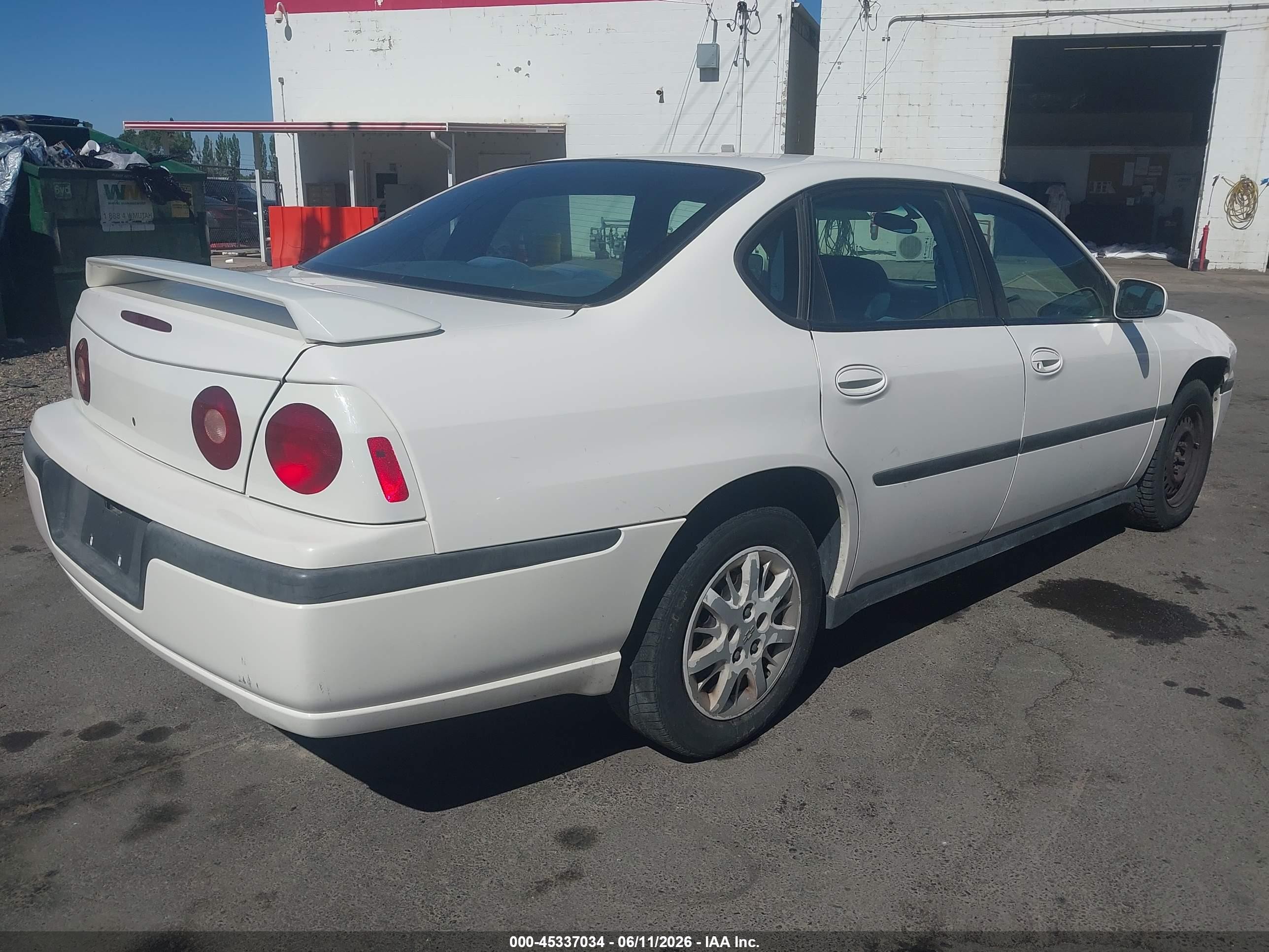 2001 Chevrolet Impala White vin: 2G1WF55EX19268807