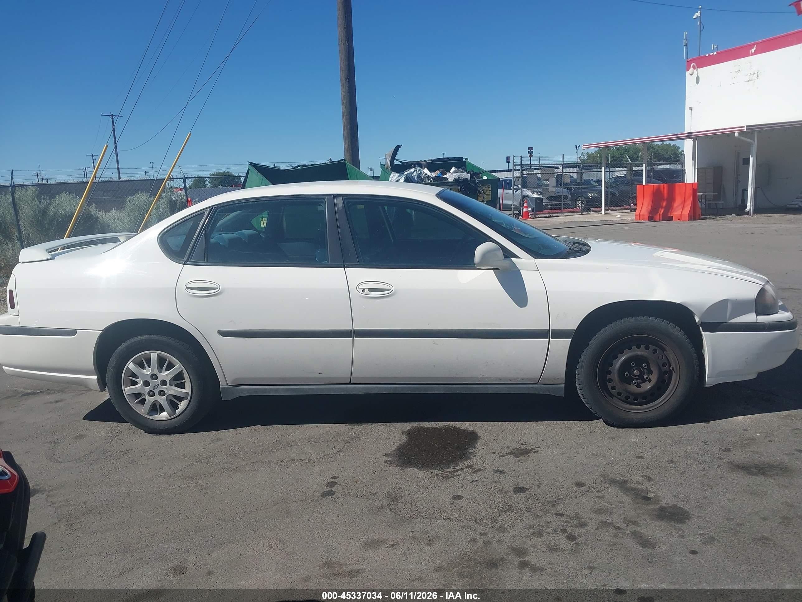 2001 Chevrolet Impala White vin: 2G1WF55EX19268807