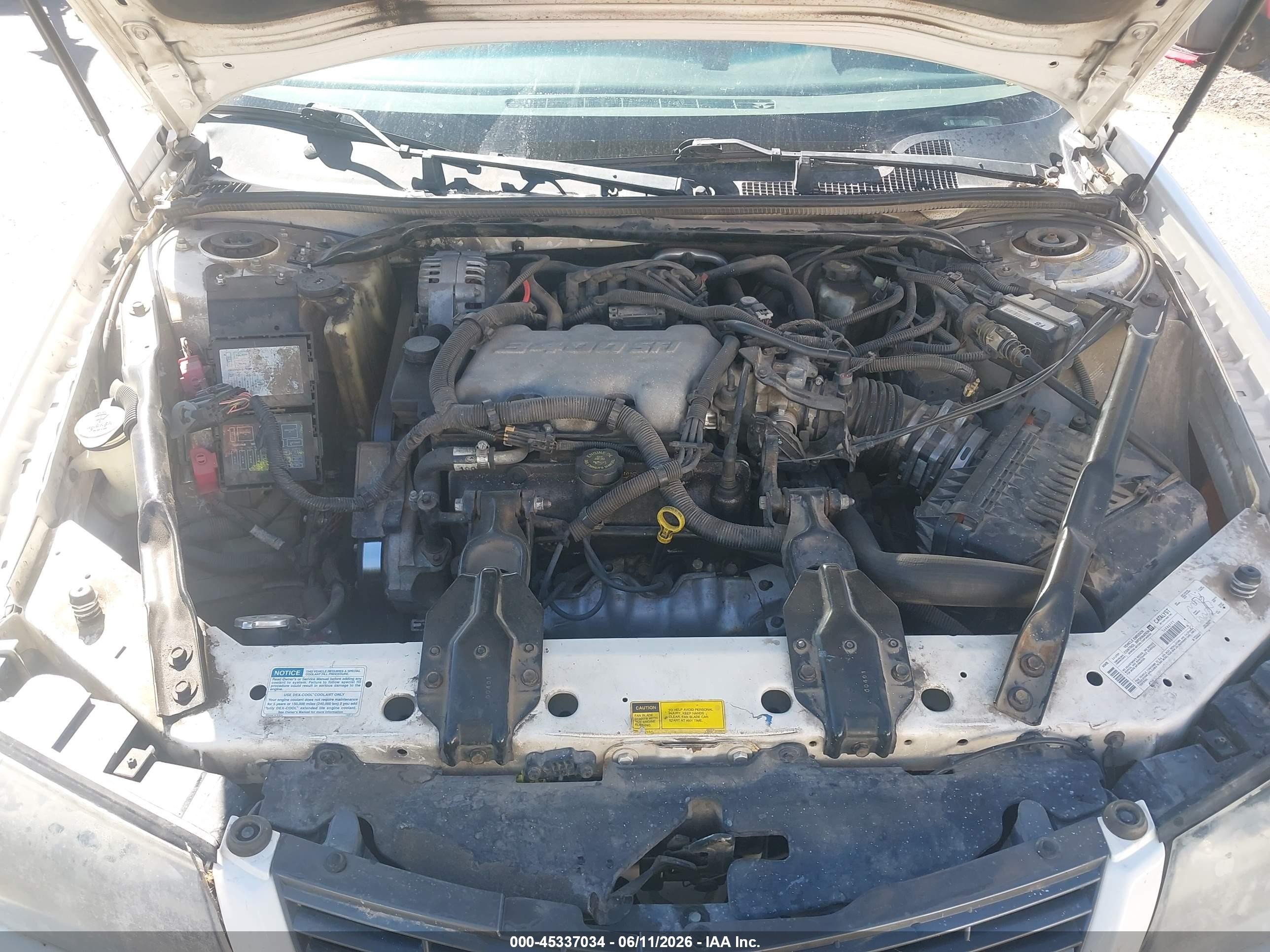 2001 Chevrolet Impala White vin: 2G1WF55EX19268807