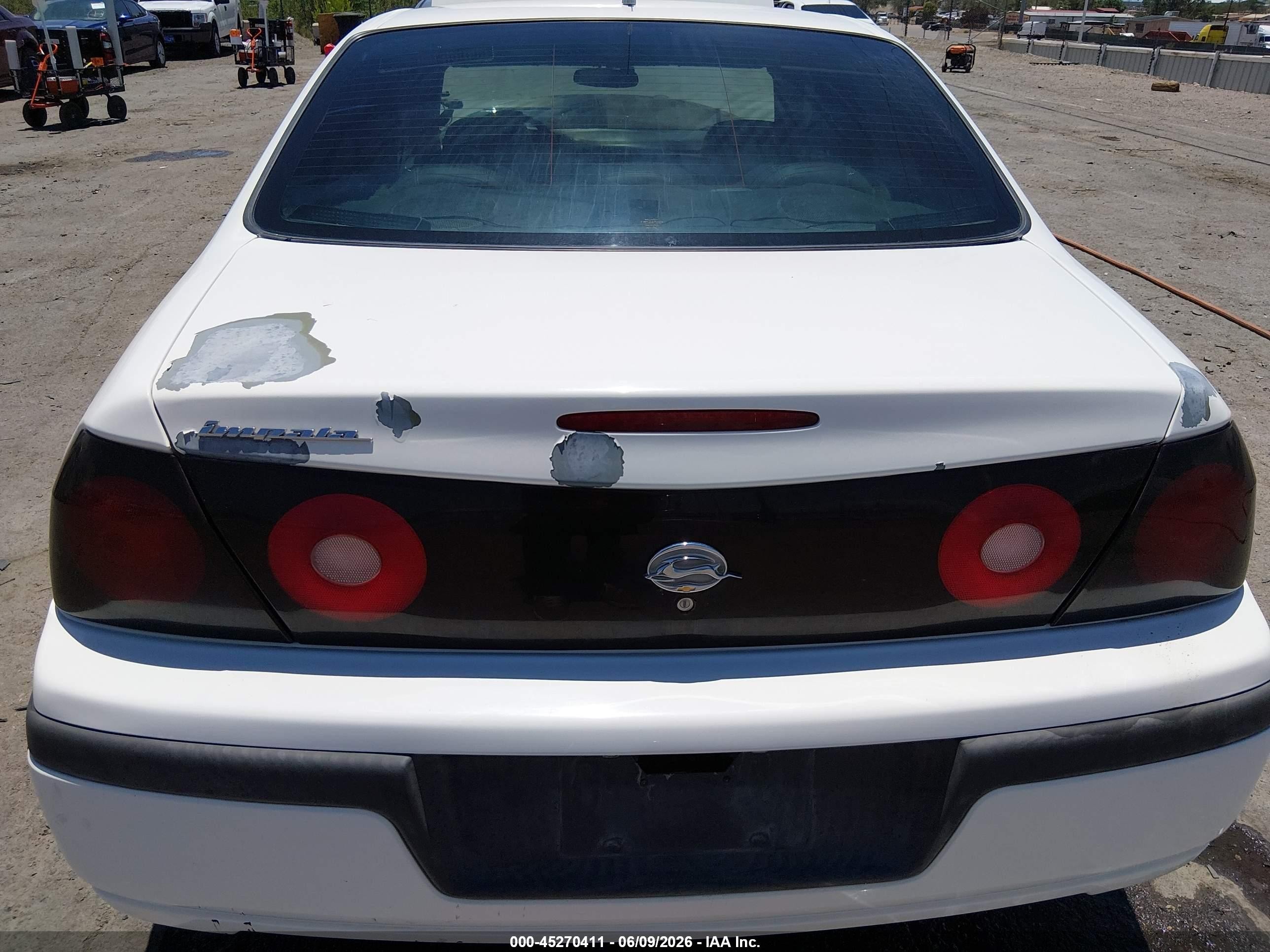 2005 Chevrolet Impala Police White vin: 2G1WF55K059374033