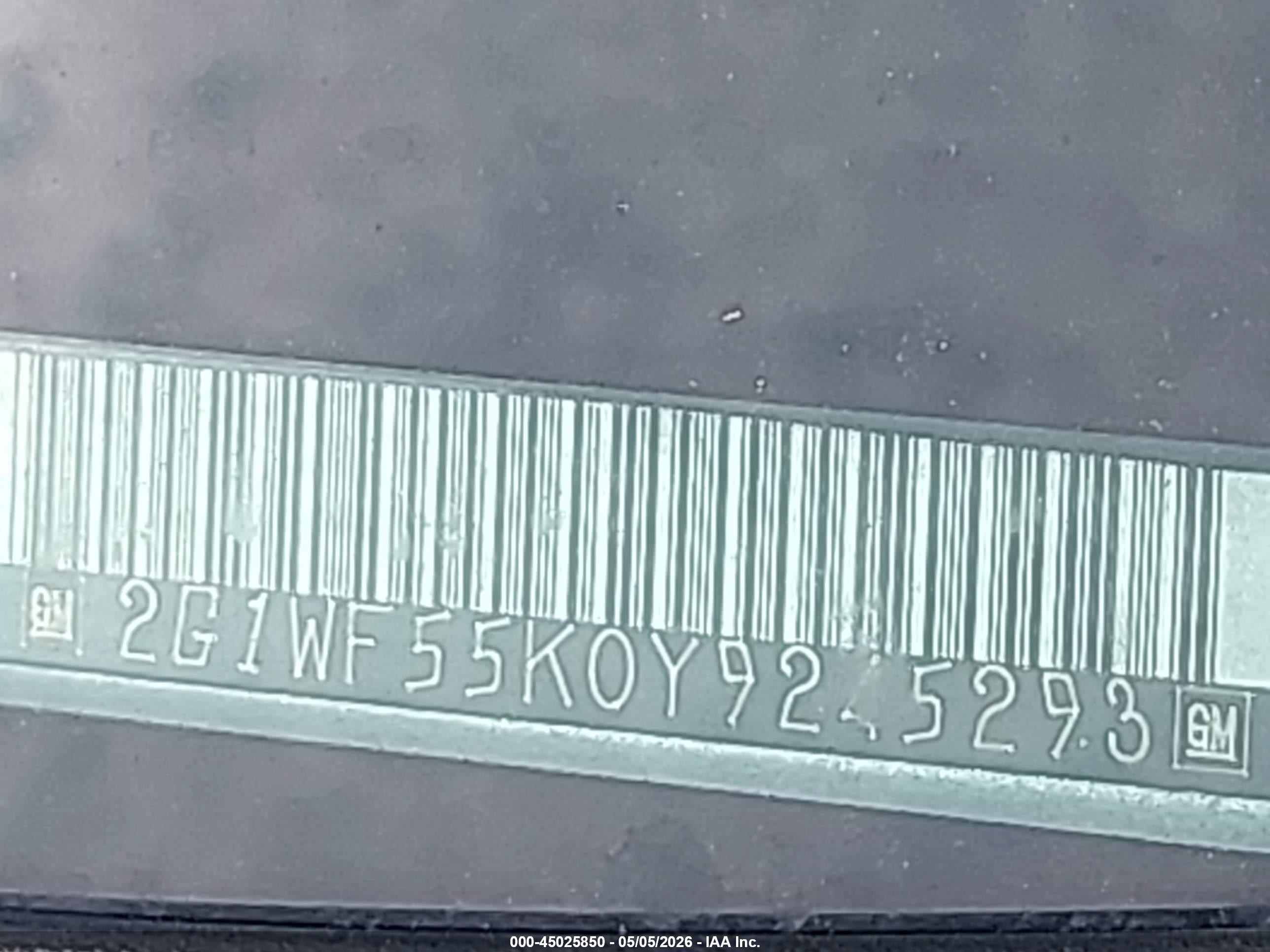 2000 Chevrolet Impala   Серебряный vin: 2G1WF55K0Y9245293