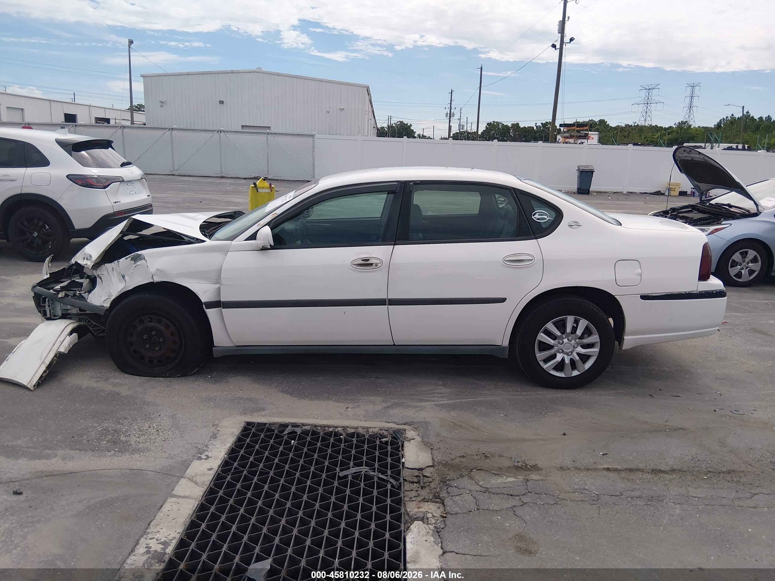 2003 Chevrolet Impala Police White vin: 2G1WF55K339246348