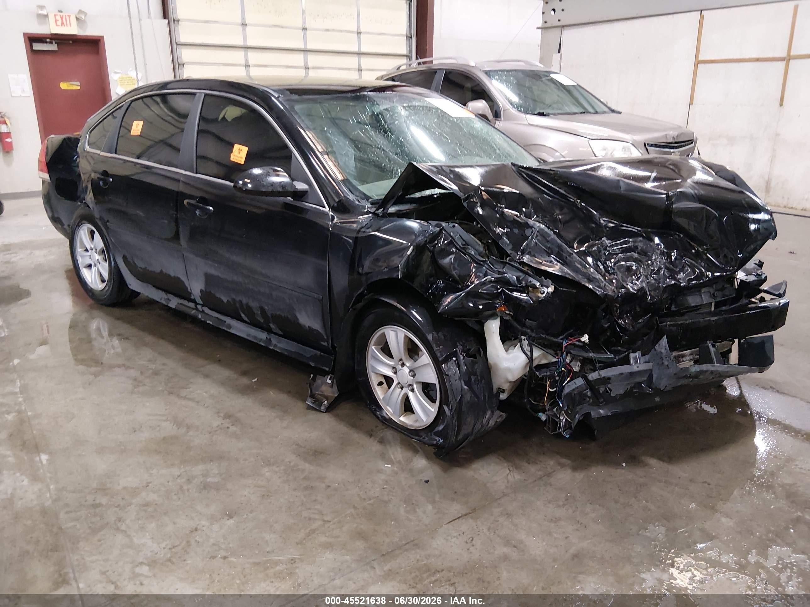 2012 Chevrolet Impala Ls Black vin: 2G1WF5E31C1312046