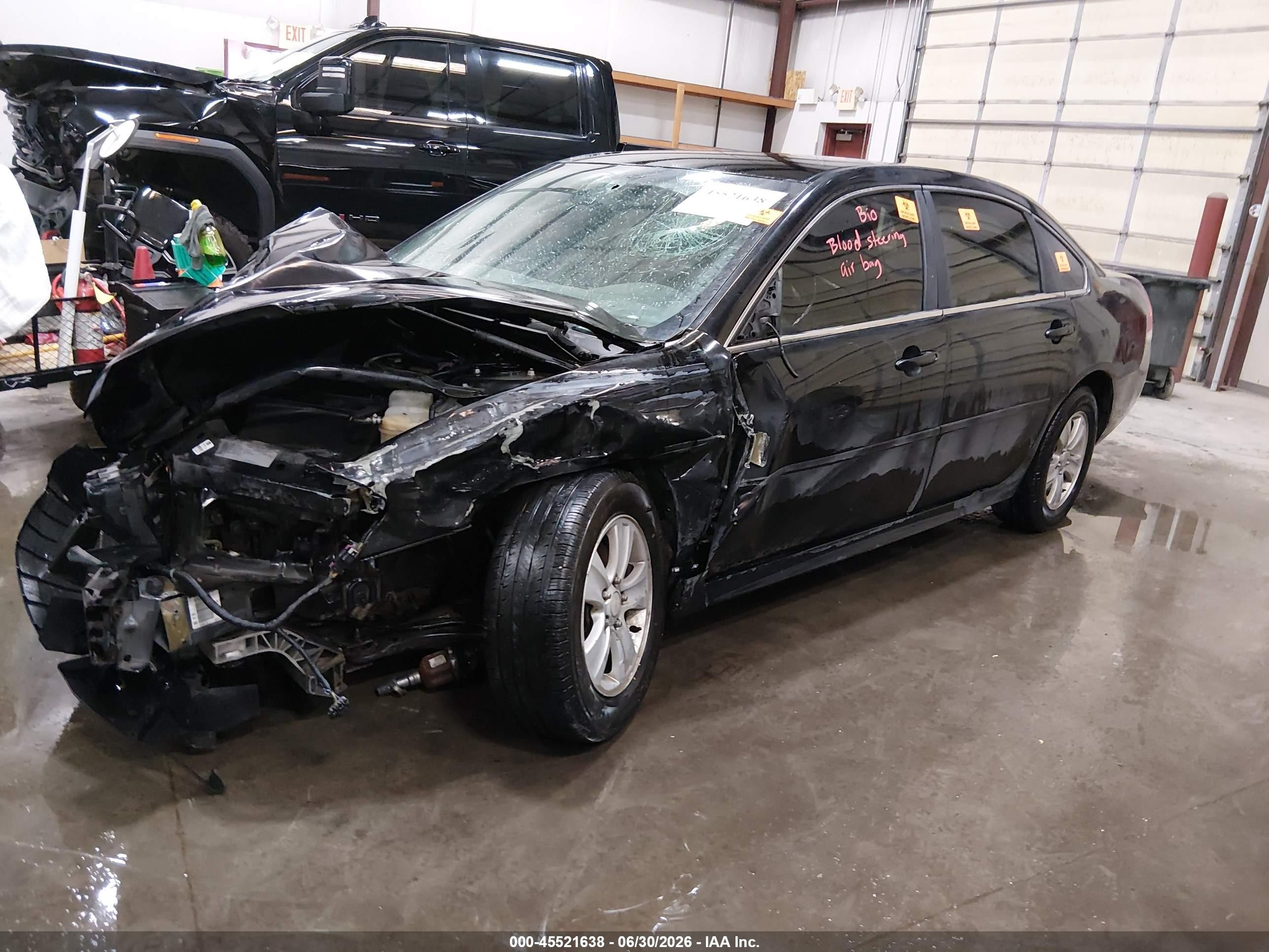 2012 Chevrolet Impala Ls Black vin: 2G1WF5E31C1312046