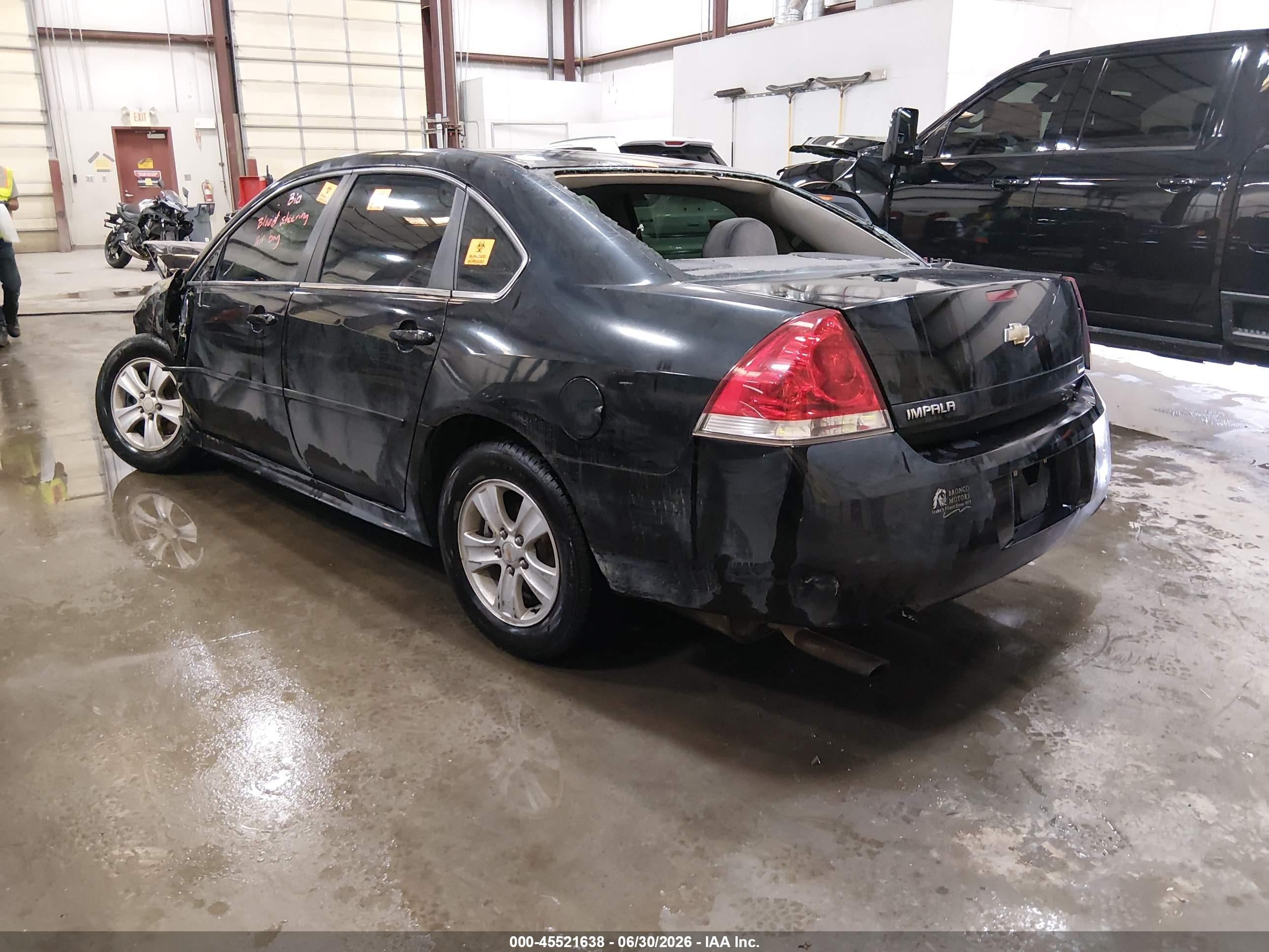 2012 Chevrolet Impala Ls Black vin: 2G1WF5E31C1312046