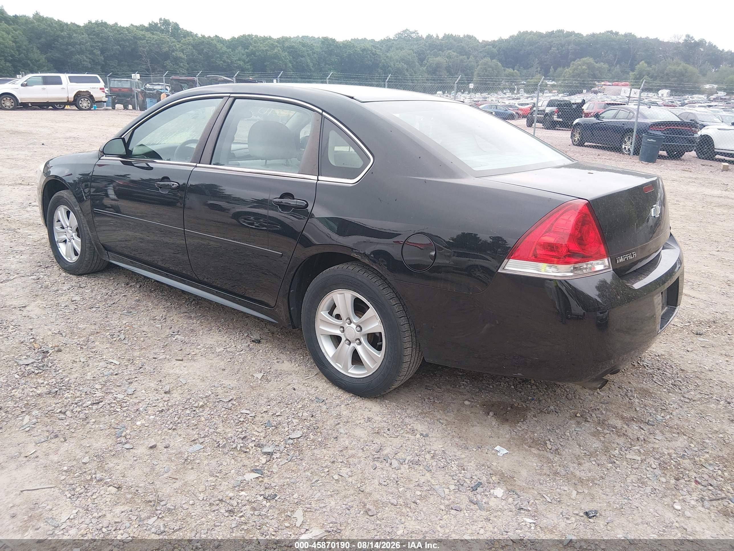 2012 Chevrolet Impala Ls Black vin: 2G1WF5E33C1264811