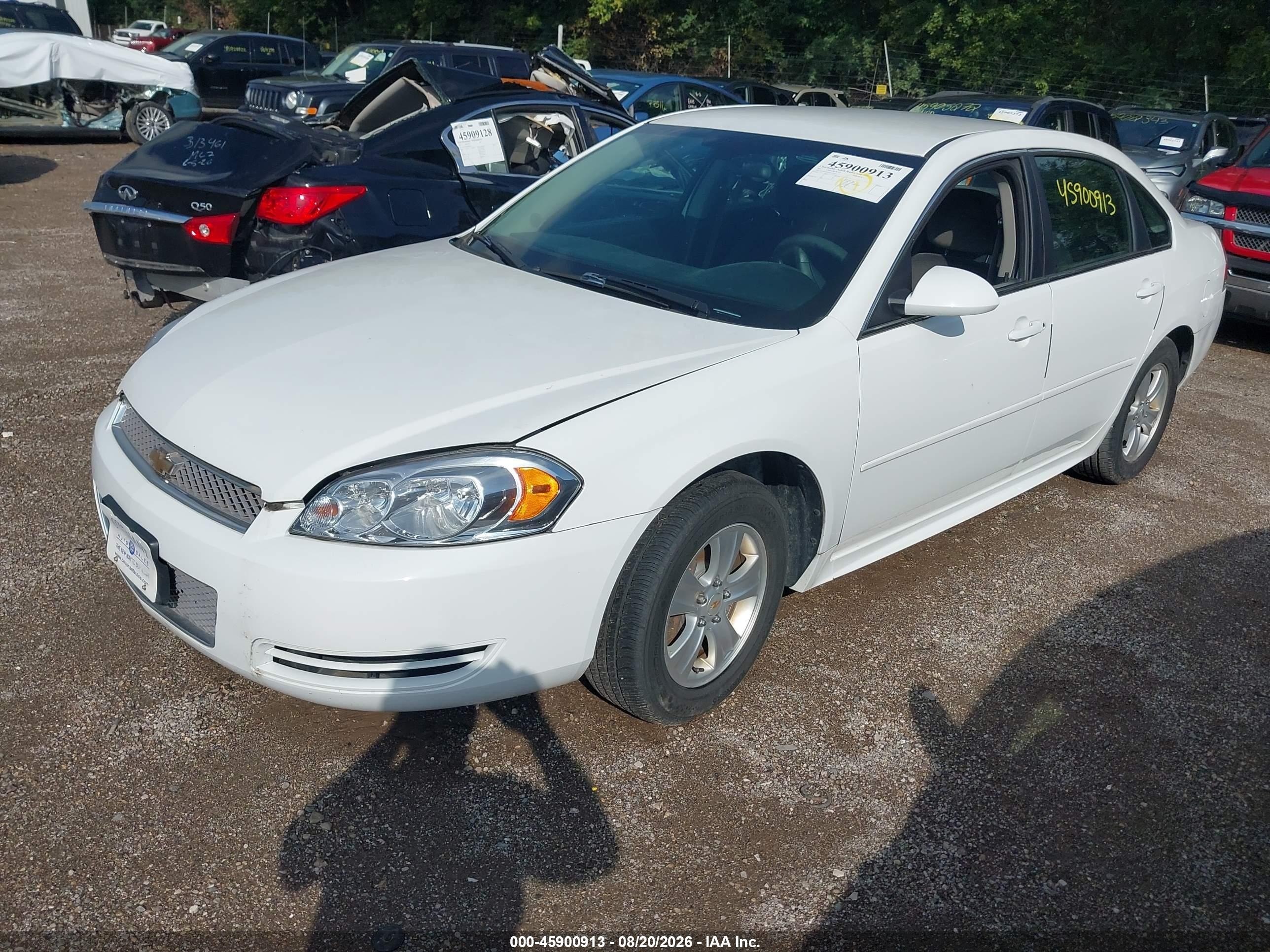 2012 Chevrolet Impala Ls White vin: 2G1WF5E35C1312227
