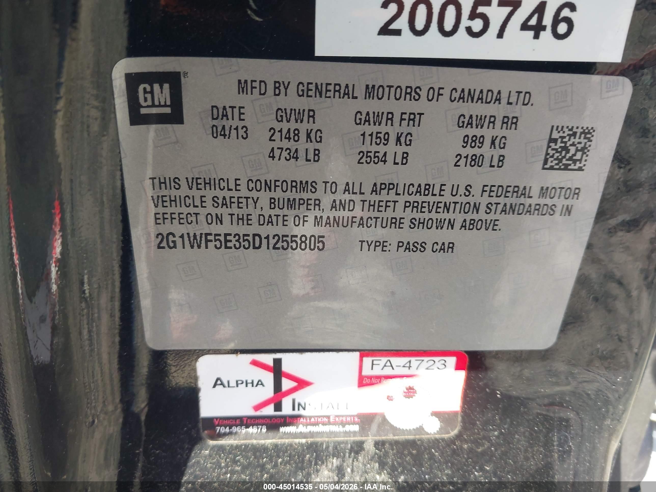 2013 Chevrolet Impala Ls Черный vin: 2G1WF5E35D1255805
