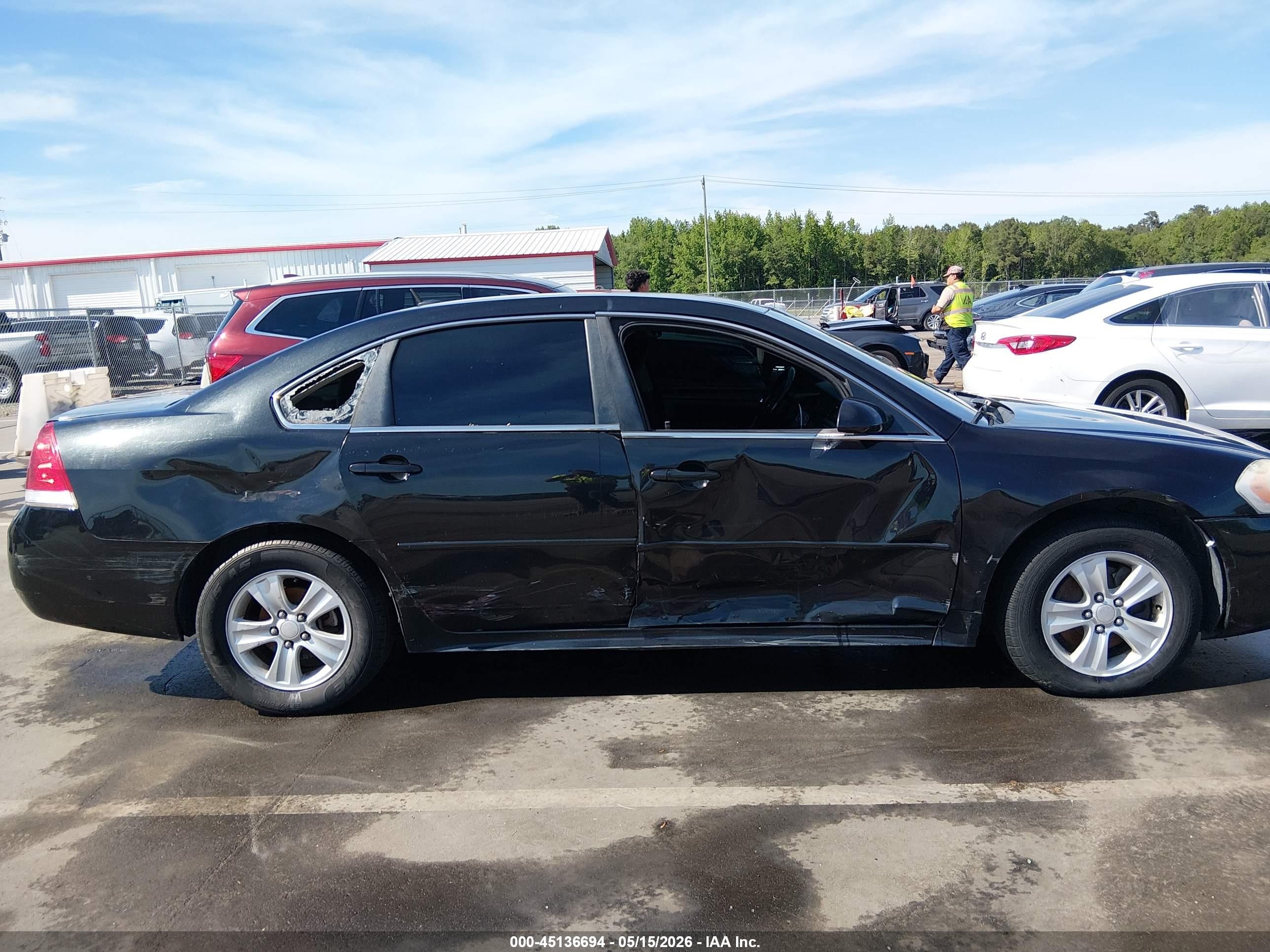 2012 Chevrolet Impala Ls Black vin: 2G1WF5E36C1267346