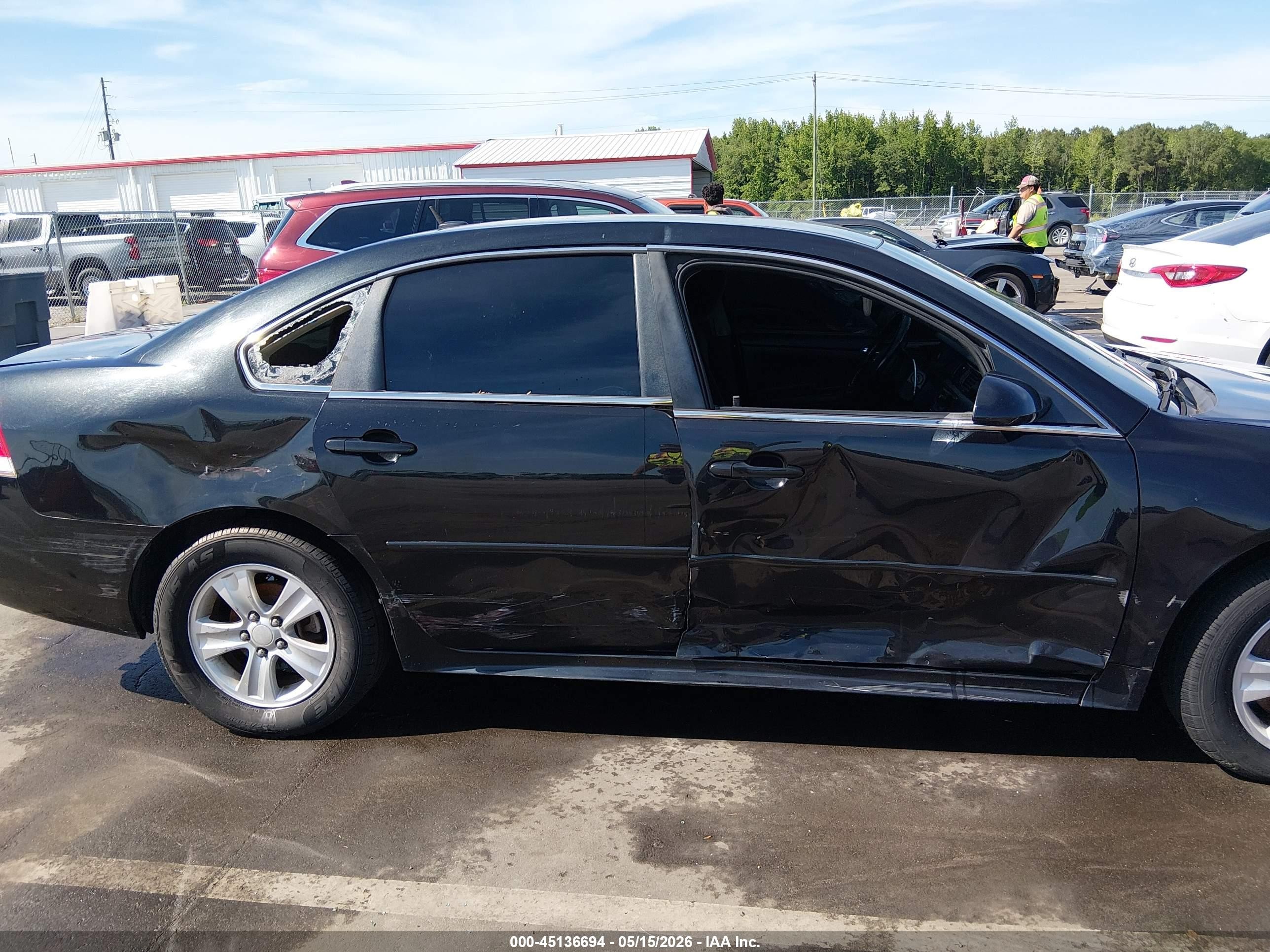 2012 Chevrolet Impala Ls Black vin: 2G1WF5E36C1267346