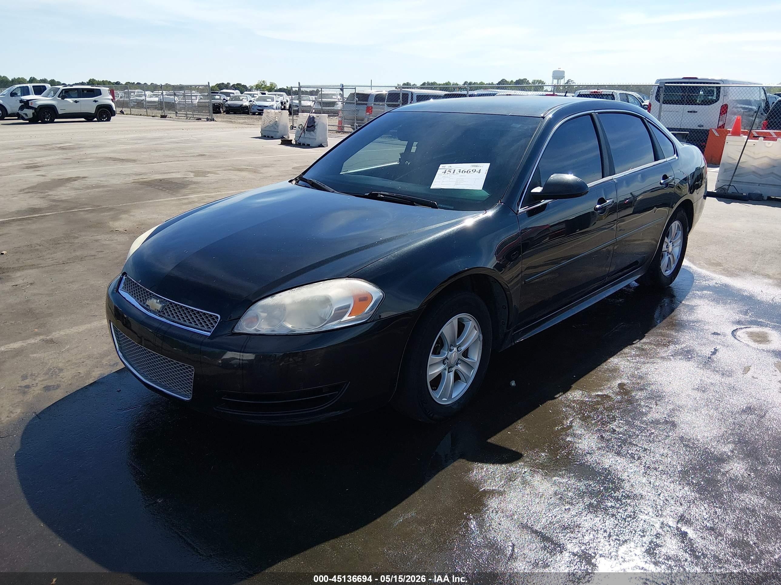 2012 Chevrolet Impala Ls Black vin: 2G1WF5E36C1267346
