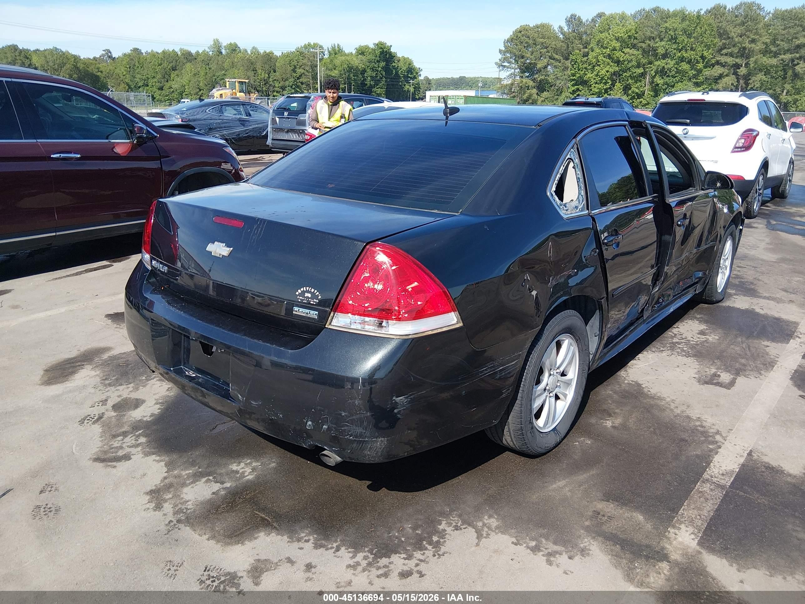2012 Chevrolet Impala Ls Black vin: 2G1WF5E36C1267346