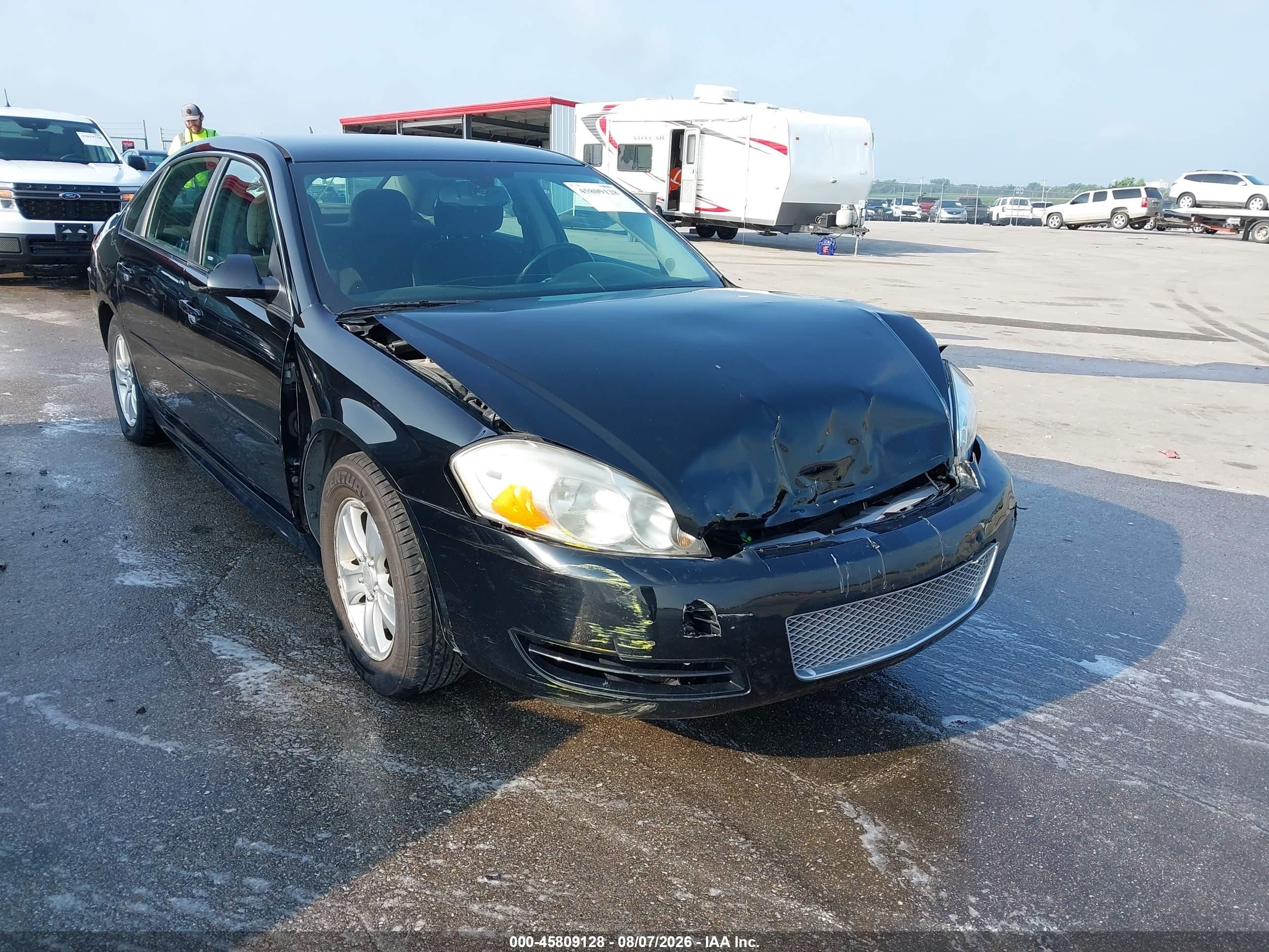 2012 Chevrolet Impala Ls Black vin: 2G1WF5E36C1278380