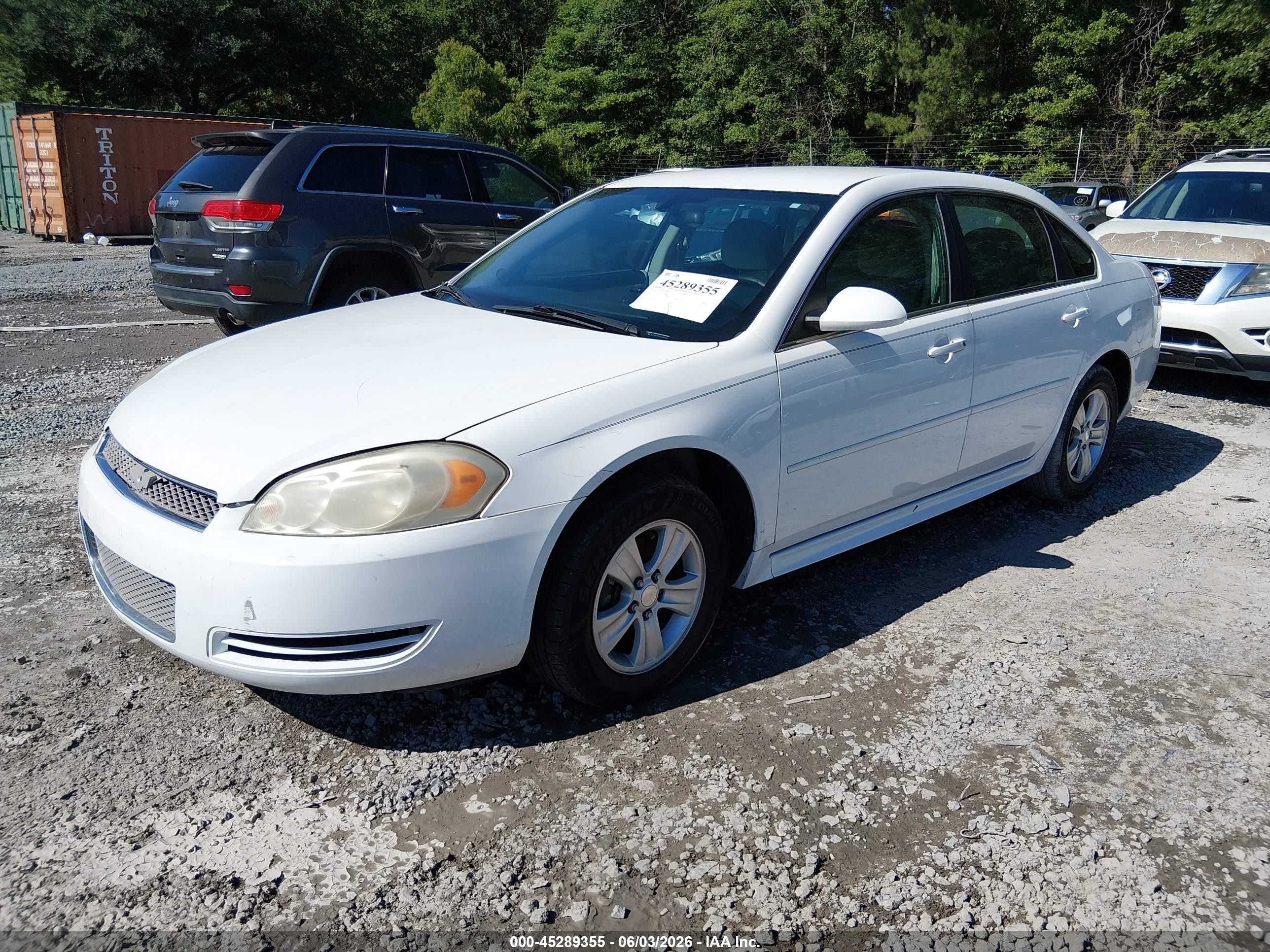 2012 Chevrolet Impala Ls White vin: 2G1WF5E37C1156918