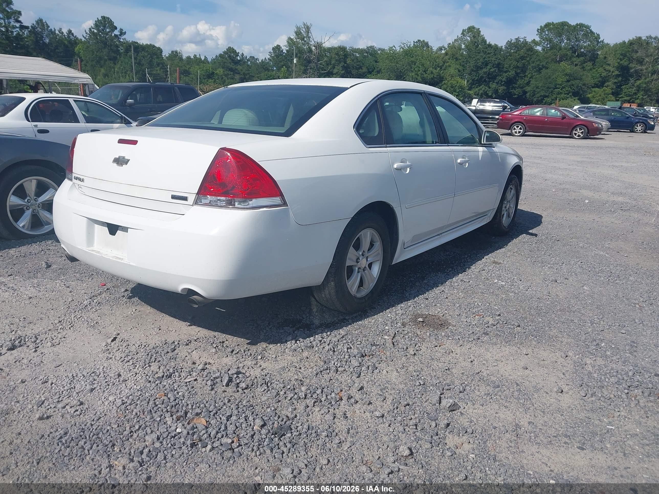 2012 Chevrolet Impala Ls White vin: 2G1WF5E37C1156918