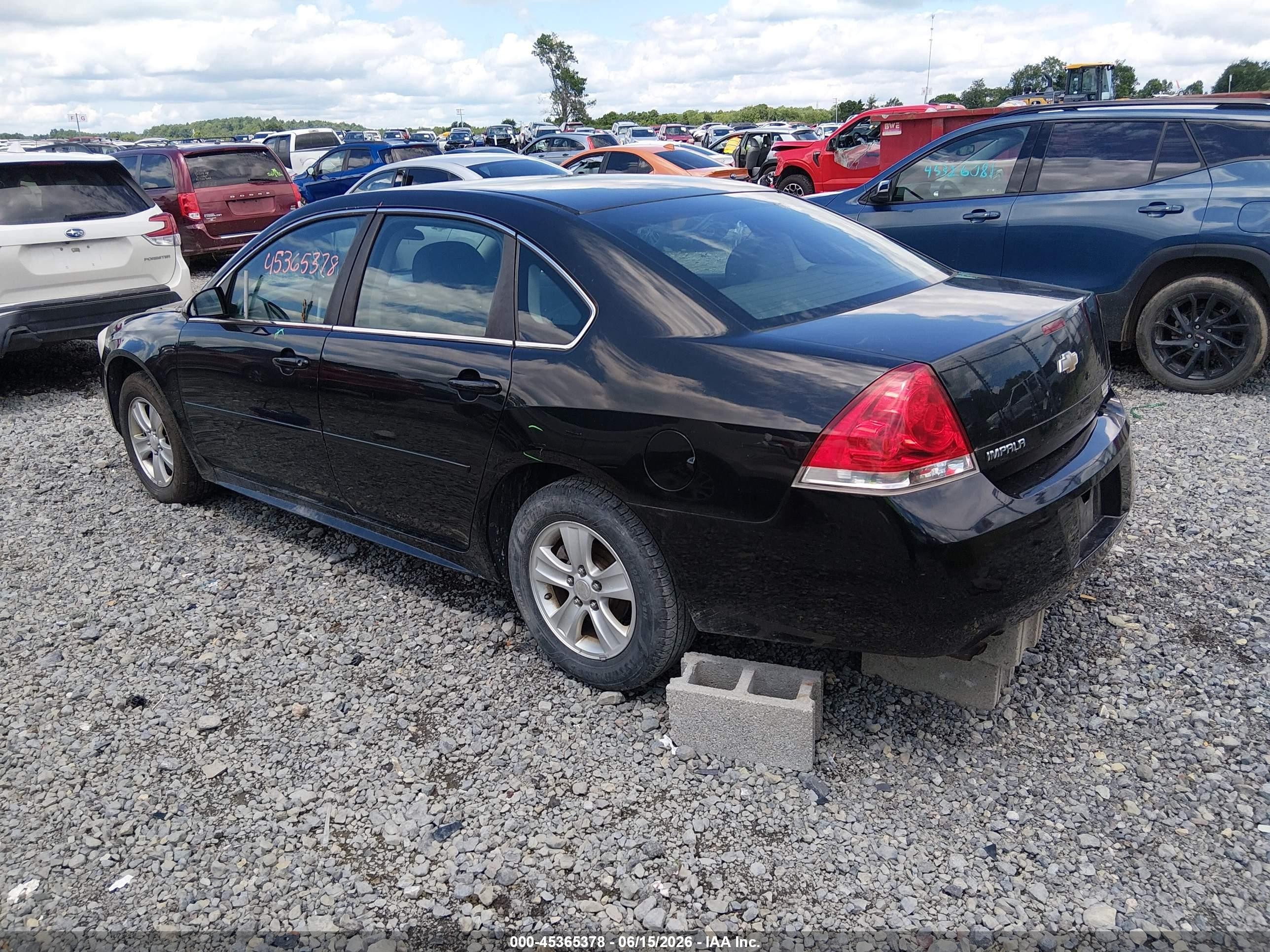 2012 Chevrolet Impala Ls Black vin: 2G1WF5E38C1161089