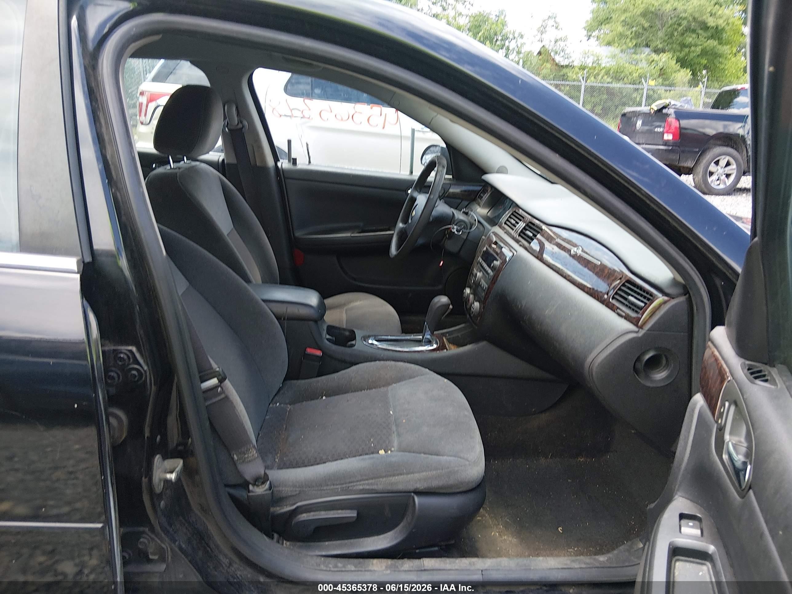 2012 Chevrolet Impala Ls Black vin: 2G1WF5E38C1161089