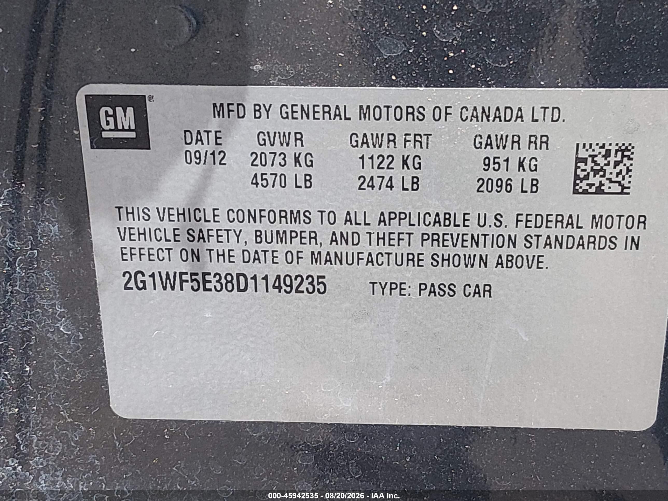 2013 Chevrolet Impala Ls Black vin: 2G1WF5E38D1149235