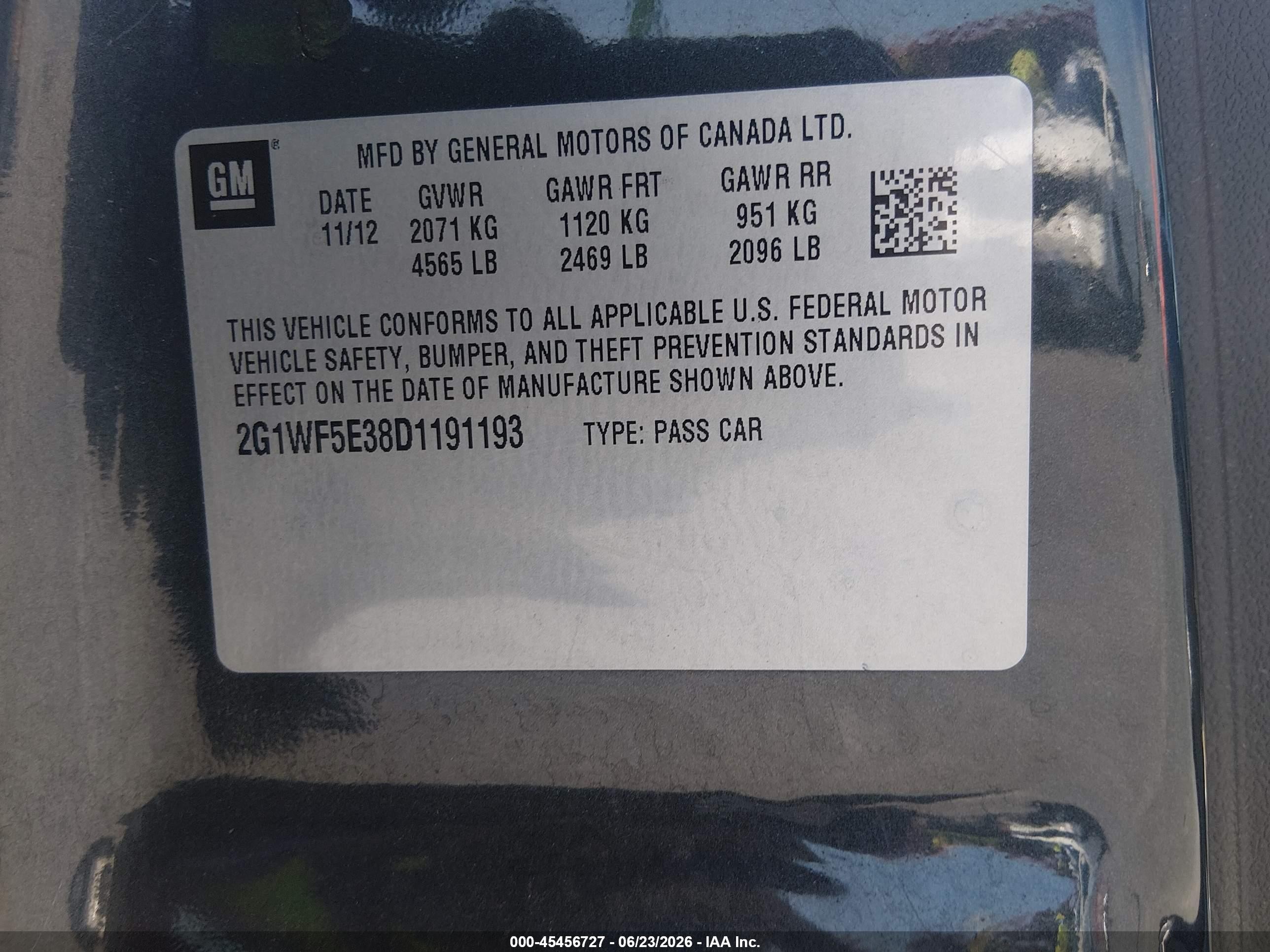 2013 Chevrolet Impala Ls Gray vin: 2G1WF5E38D1191193