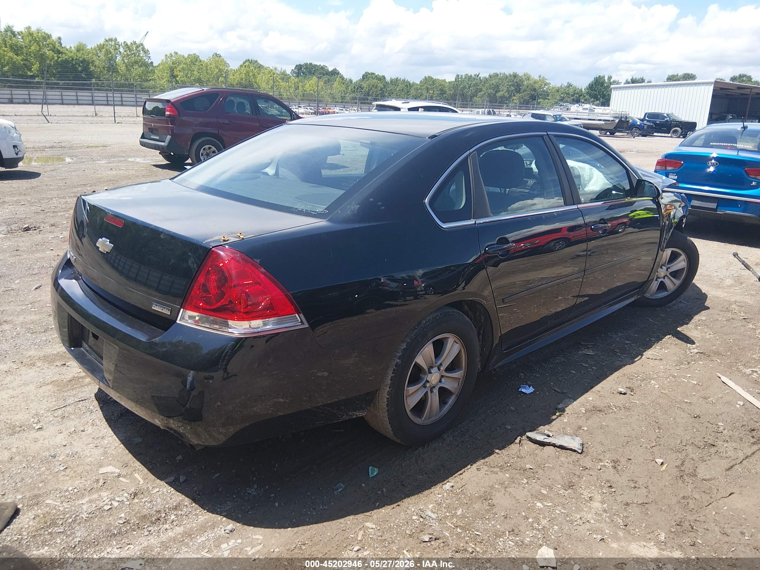 2012 Chevrolet Impala Ls Black vin: 2G1WF5E39C1156015