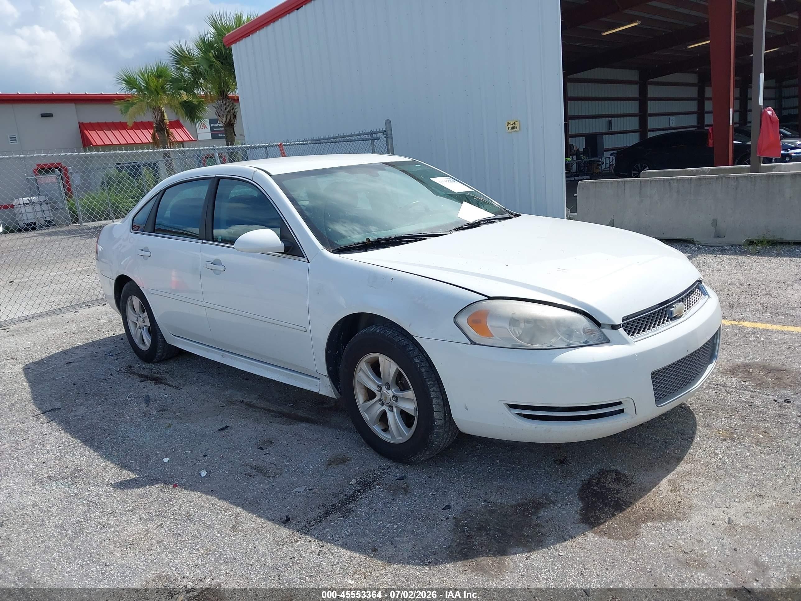 2013 Chevrolet Impala Ls White vin: 2G1WF5E39D1133447