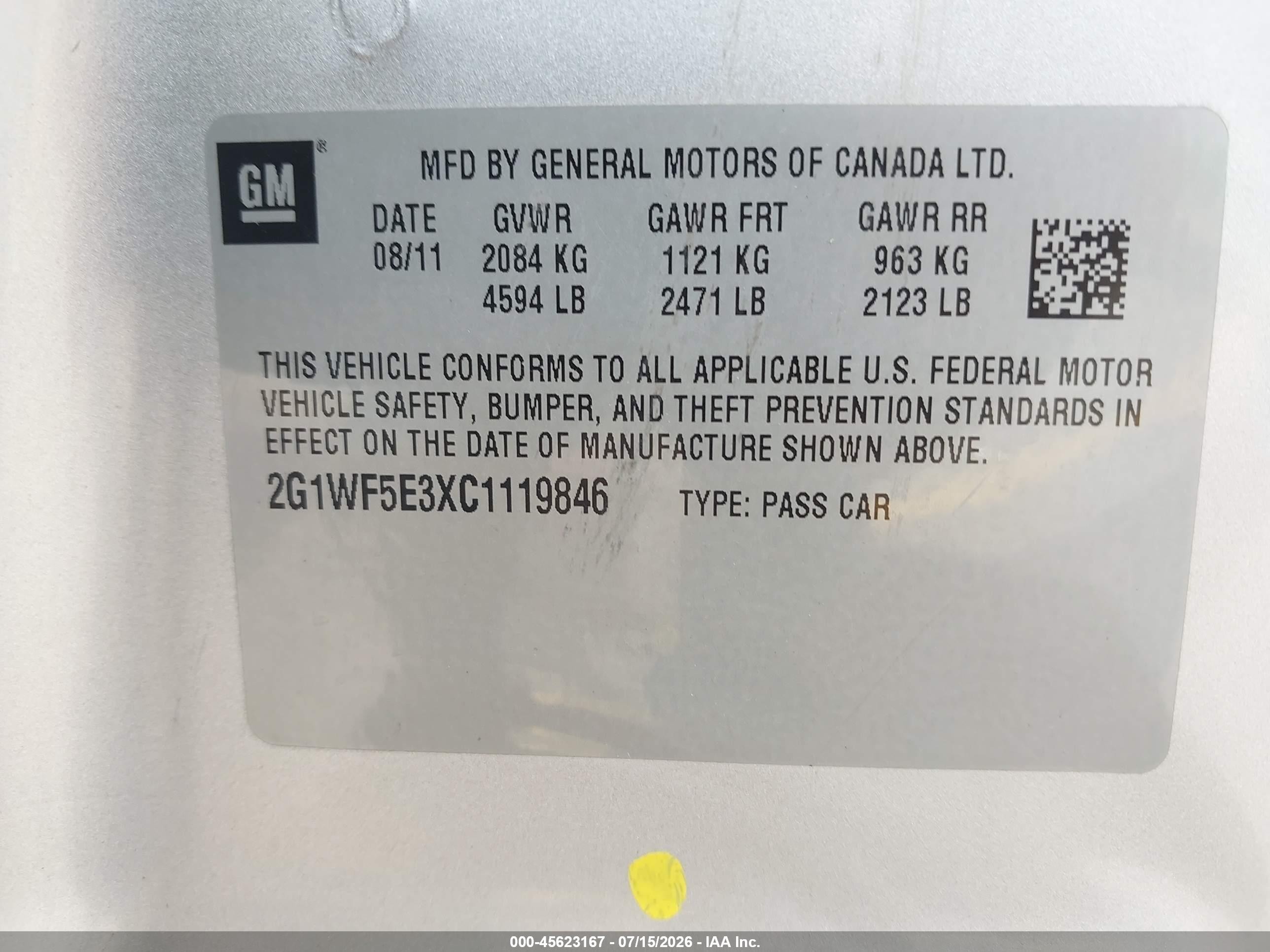 2012 Chevrolet Impala Ls Gray vin: 2G1WF5E3XC1119846