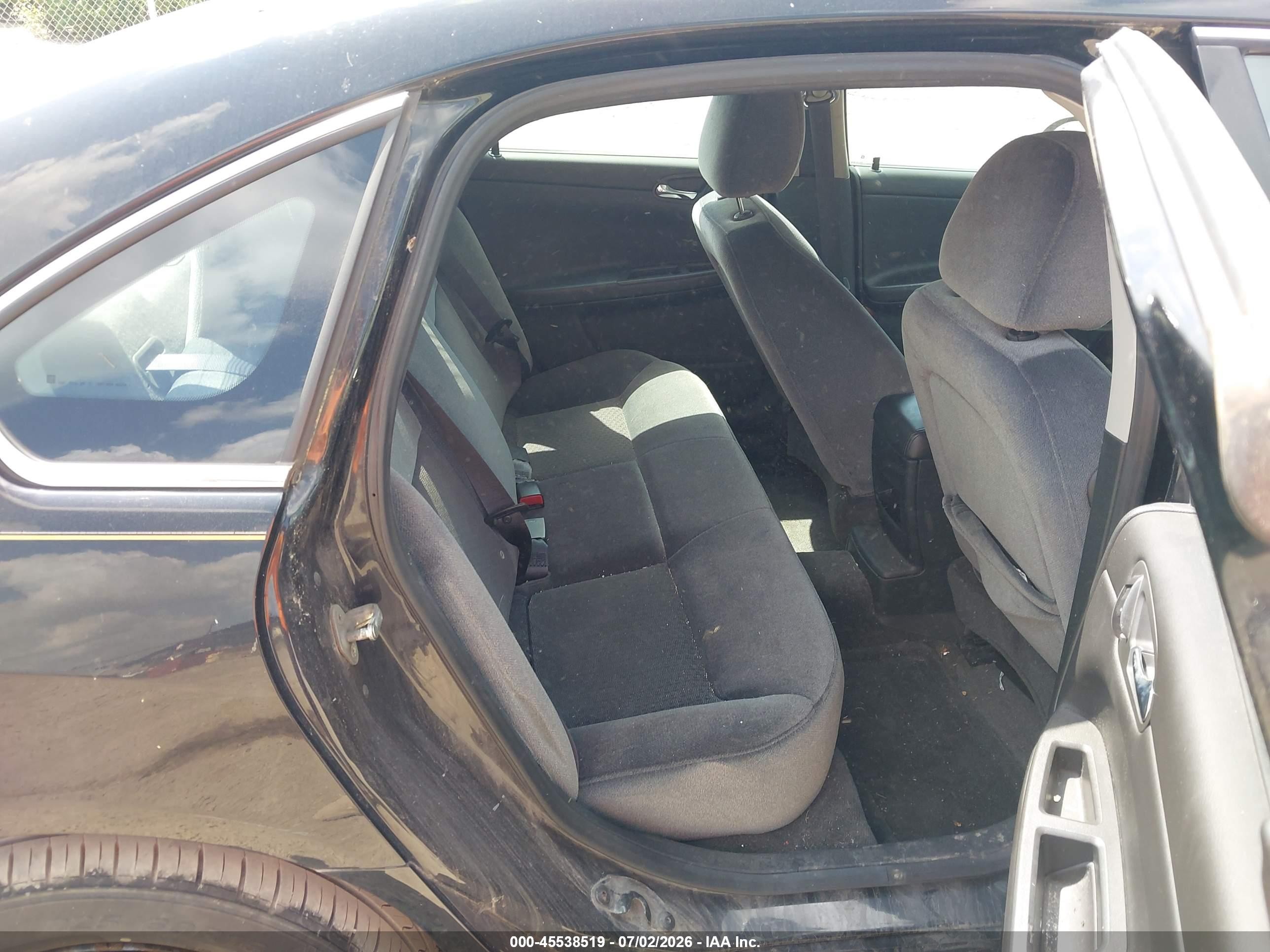 2011 Chevrolet Impala Ls Black vin: 2G1WF5EK0B1148214