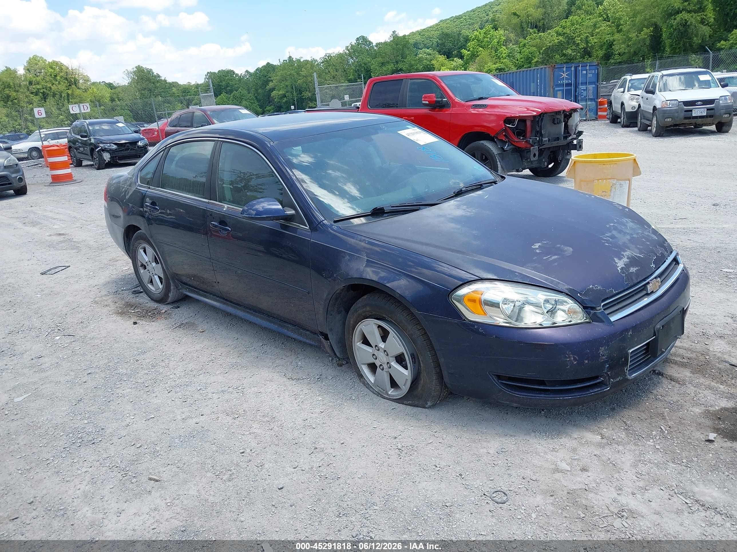 2011 Chevrolet Impala Ls Blue vin: 2G1WF5EK3B1132119